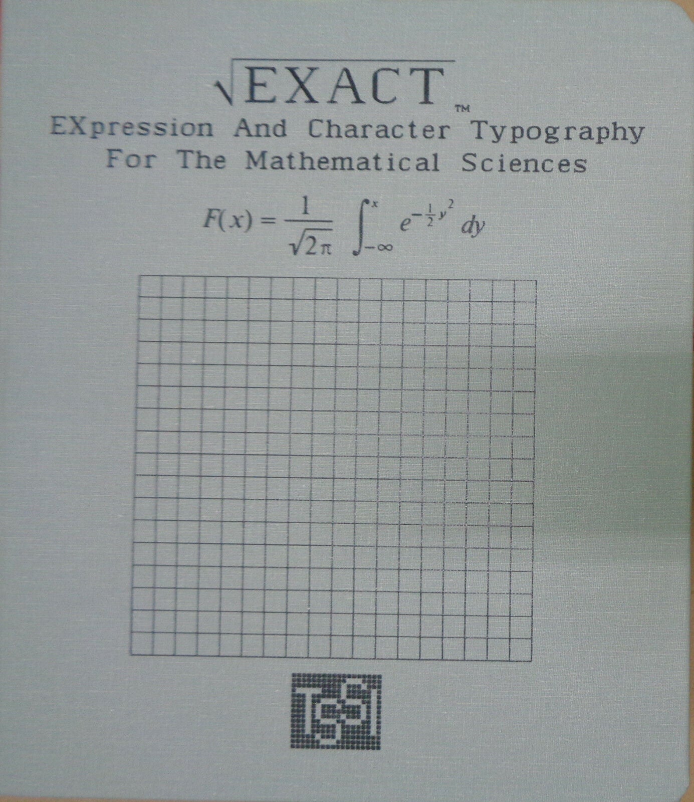 EXACT: expression & character typography for the mathematical sciences - for IBM