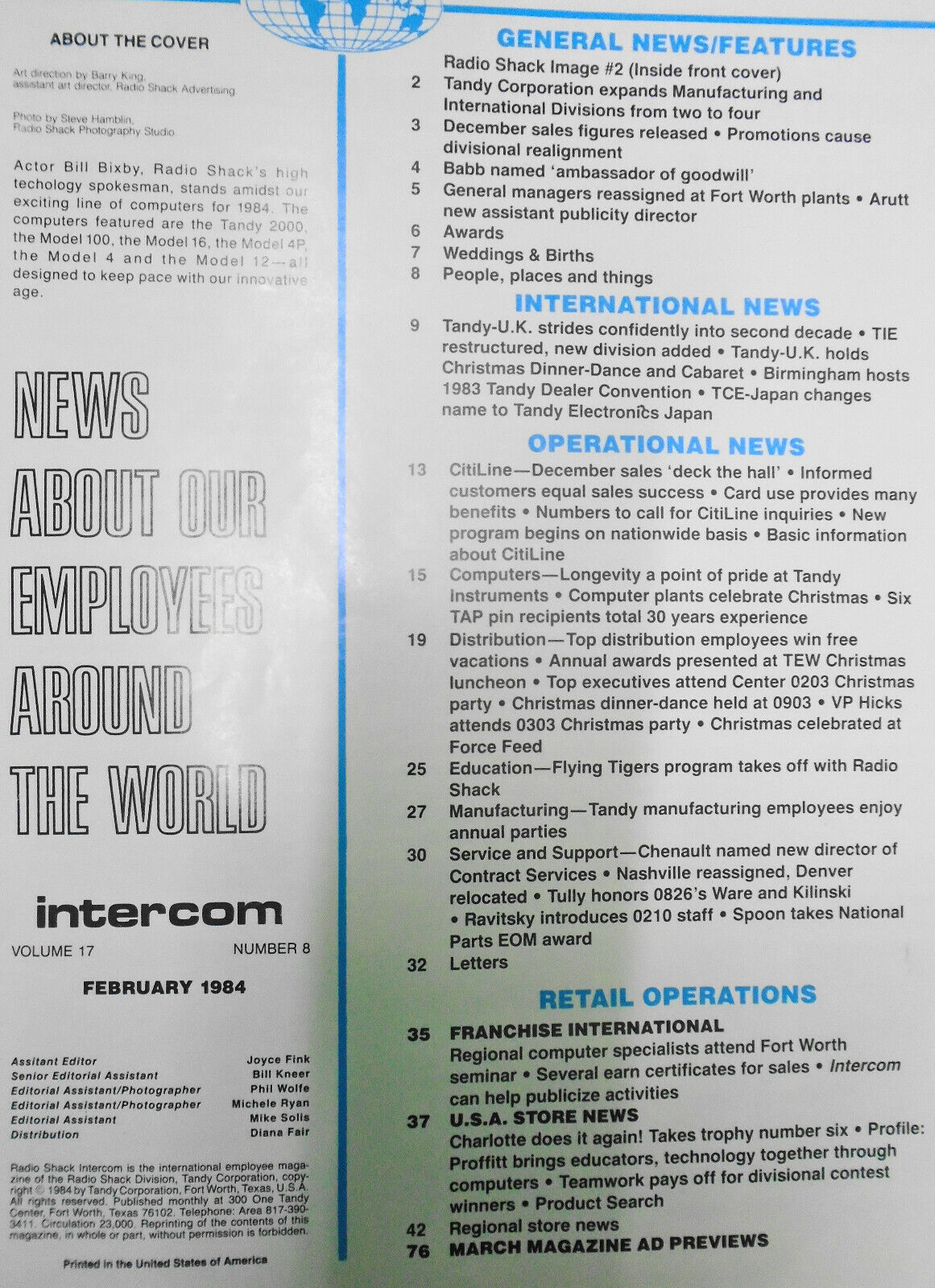 Radio Shack Intercom Magazine, February 1984