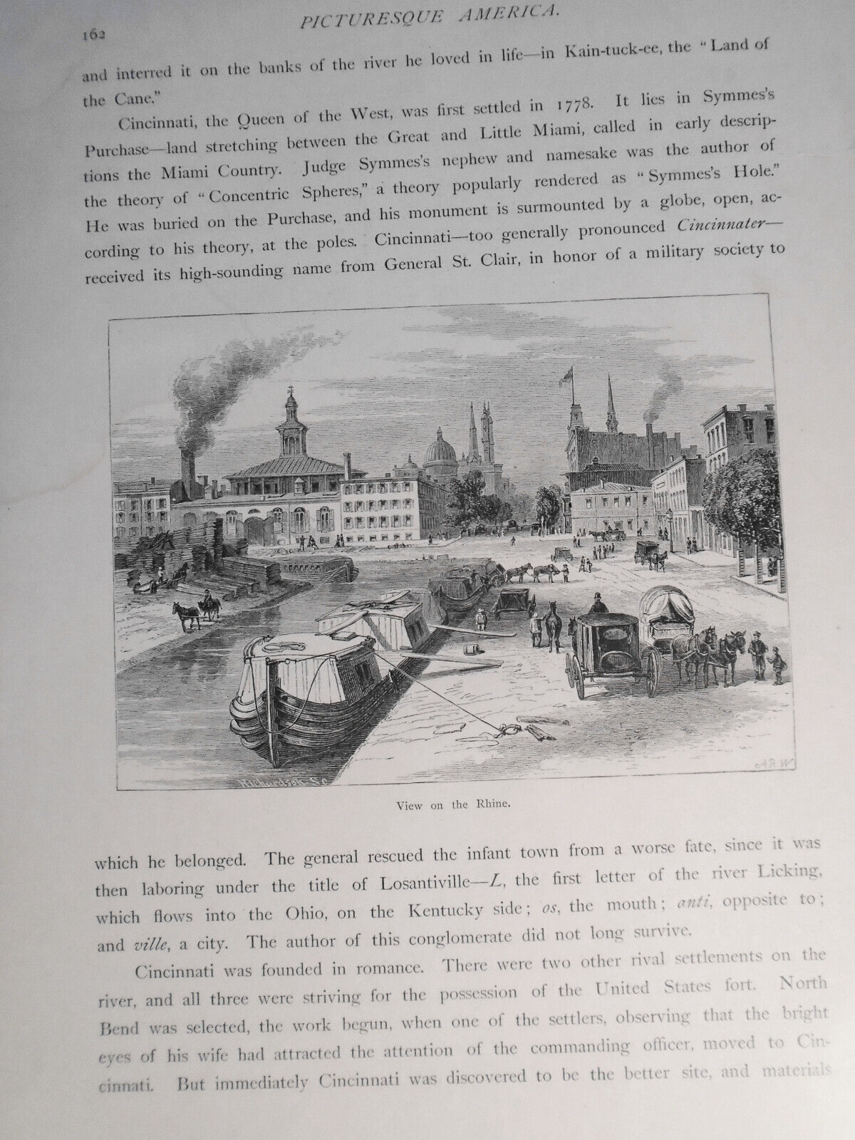 The Rhine - Hand-colored - Picturesque America 1872