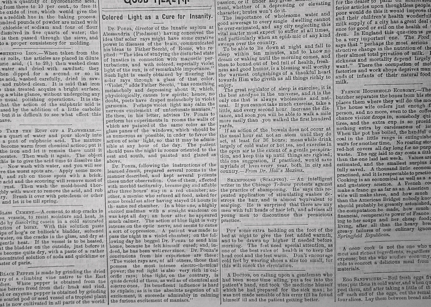 Mining and Scientific Press, April 8, 1876. Allen's Fracture Bed; etc