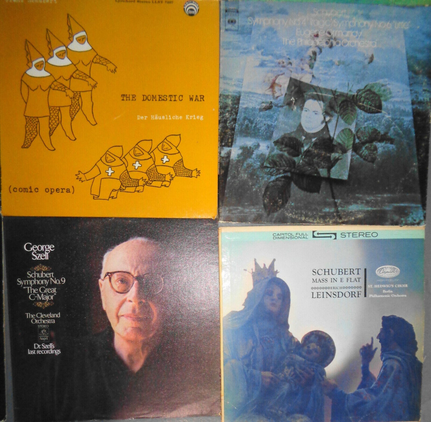 16 Schubert LPs lot - Szell, Battle, Suk Trio, Stern /Rose, Oistrakh, Toscanini