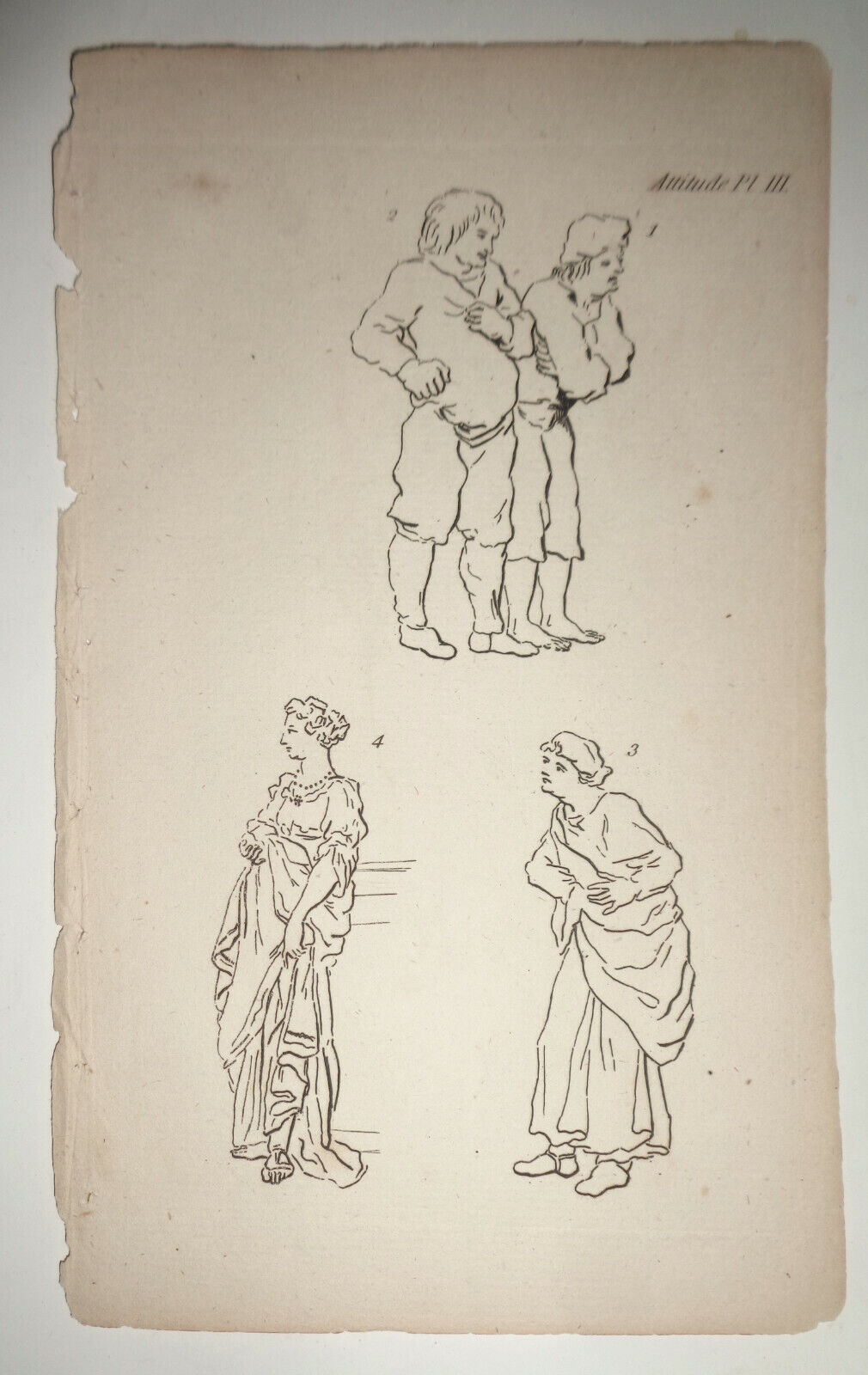 1786 - Attitude, Plate III -- from The Artist's Repository