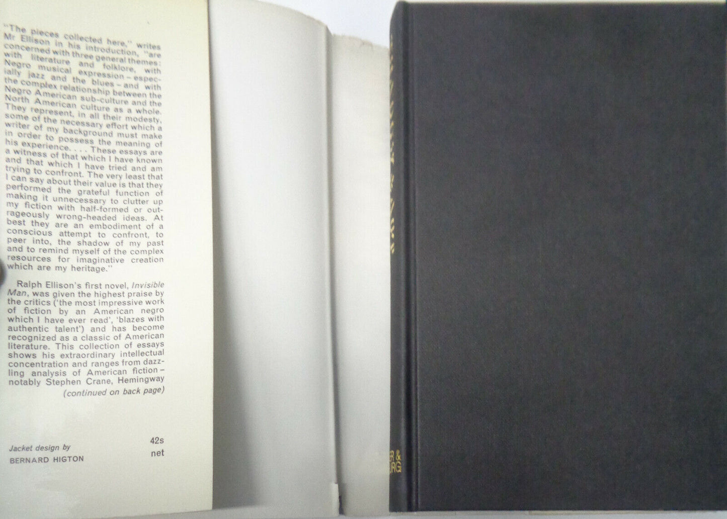 Shadow and act, by Ralph Ellison. First edition,1967. Hardcover/DJ