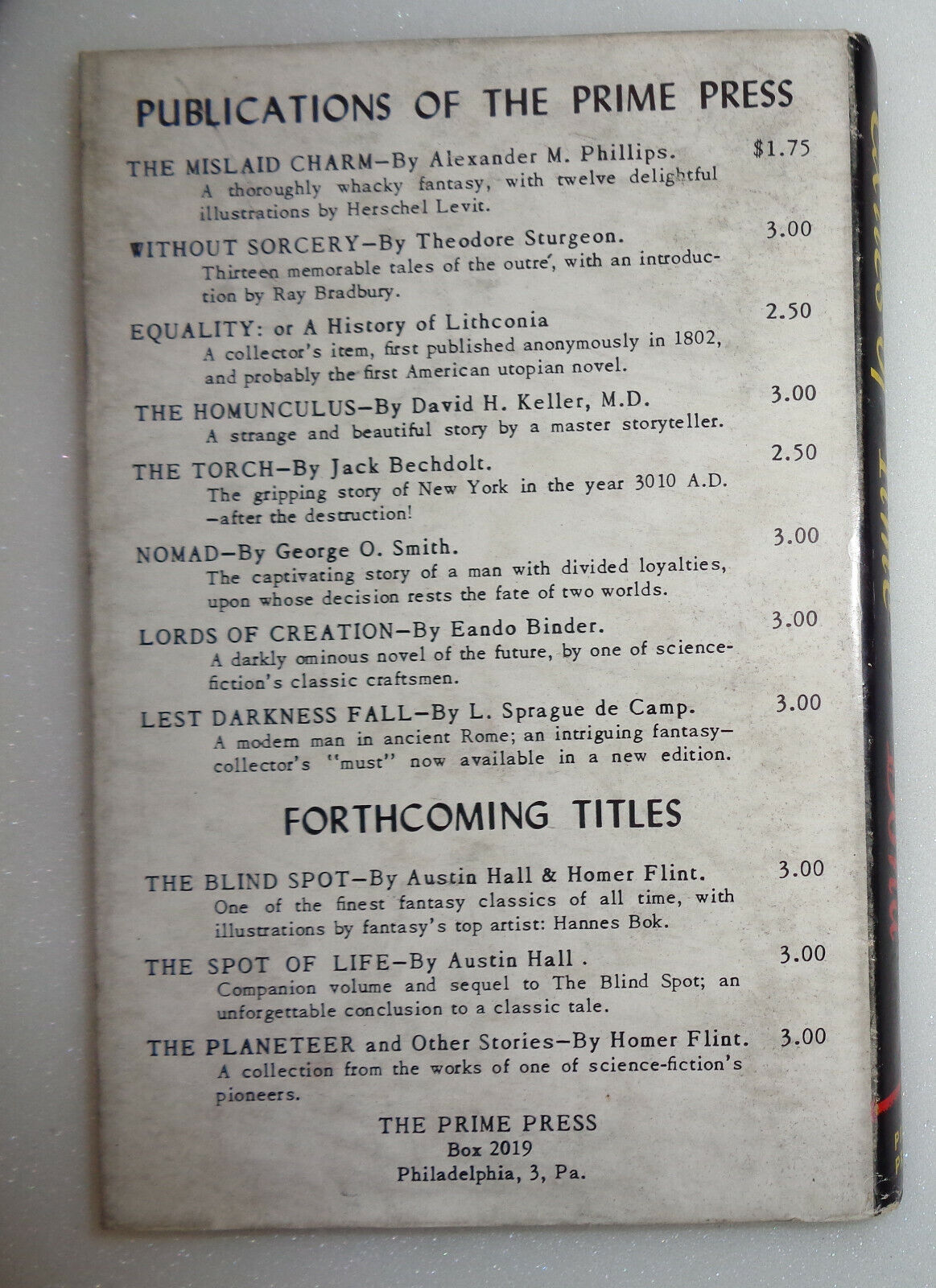 Exiles of time, by Nelson Bond. First Edition, 1949. 1st printing