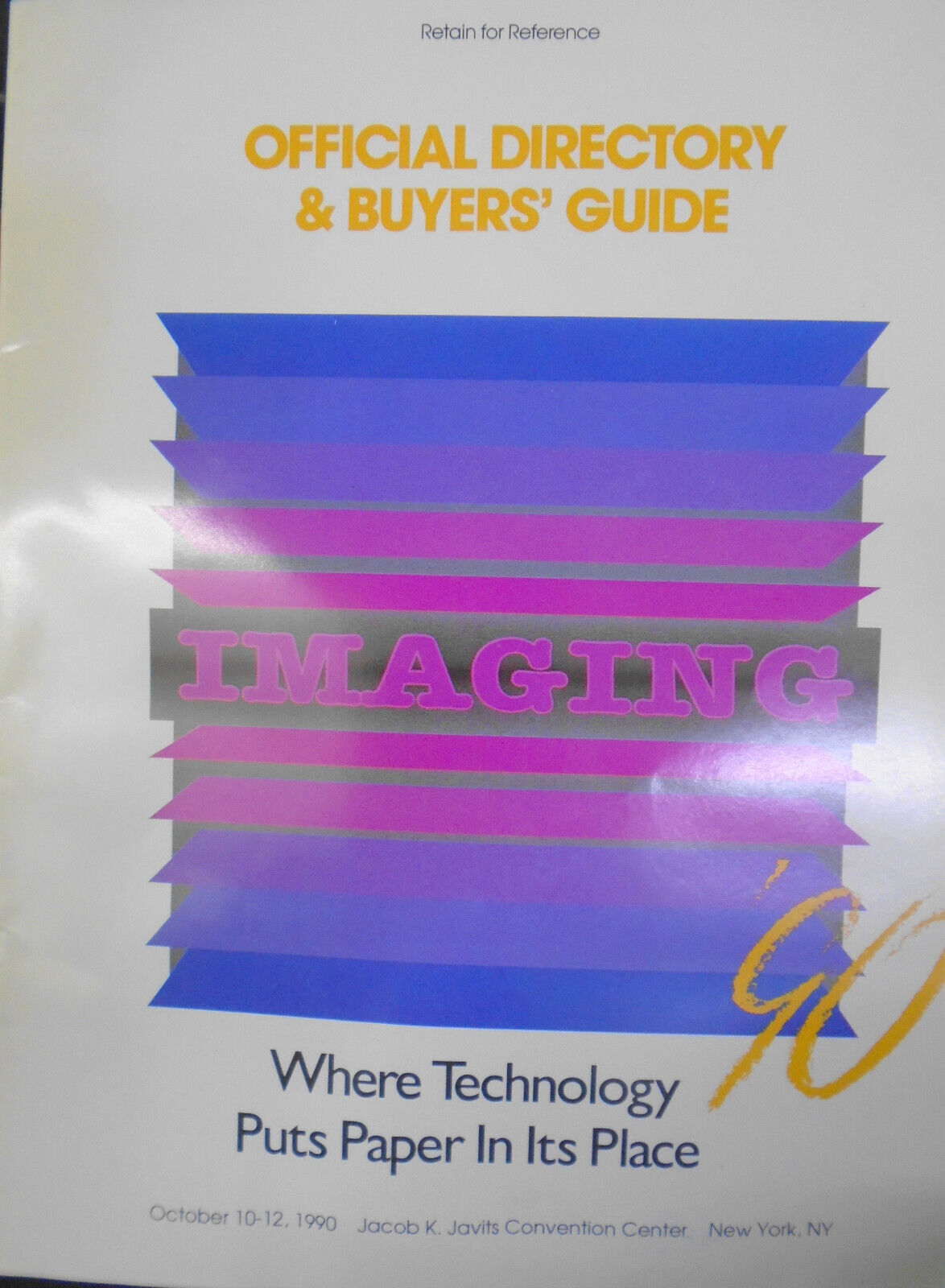 Imaging '90, Official Directory & Buyer's Guide - Oct. 1990 - Javits Center, NYC