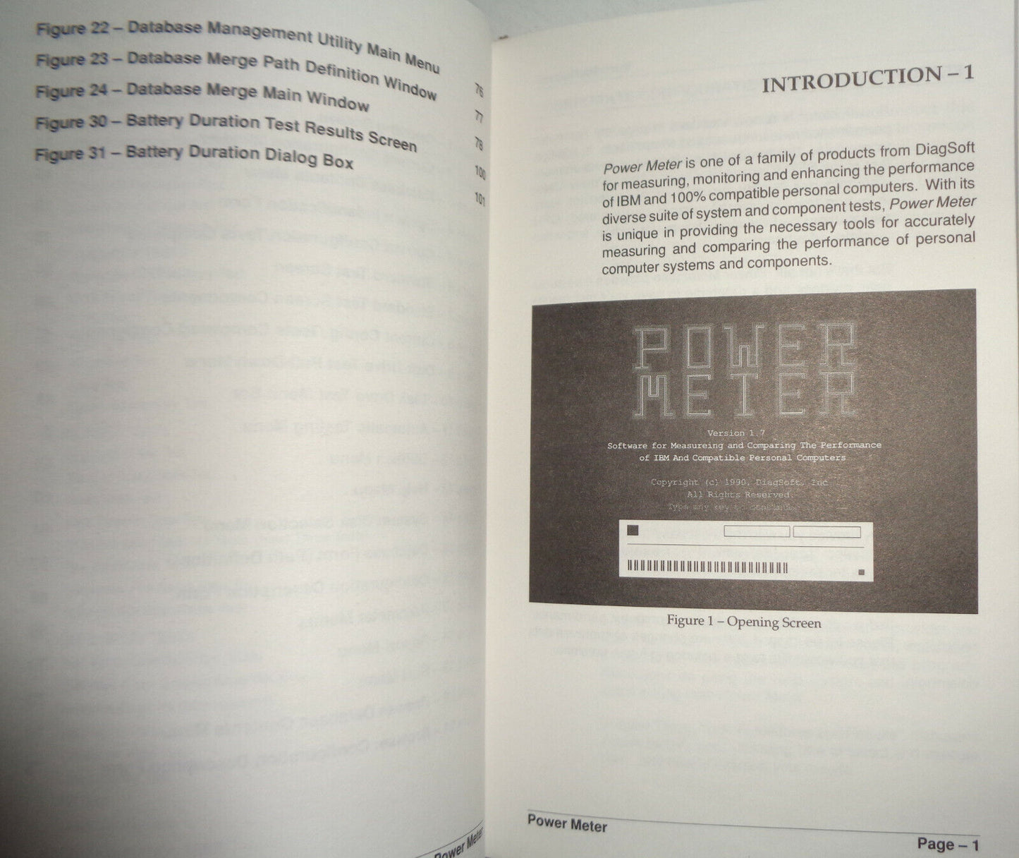 Power Meter, by DiagSoft, 1990. PC performance measurement tool for IBM 5 1/4 in
