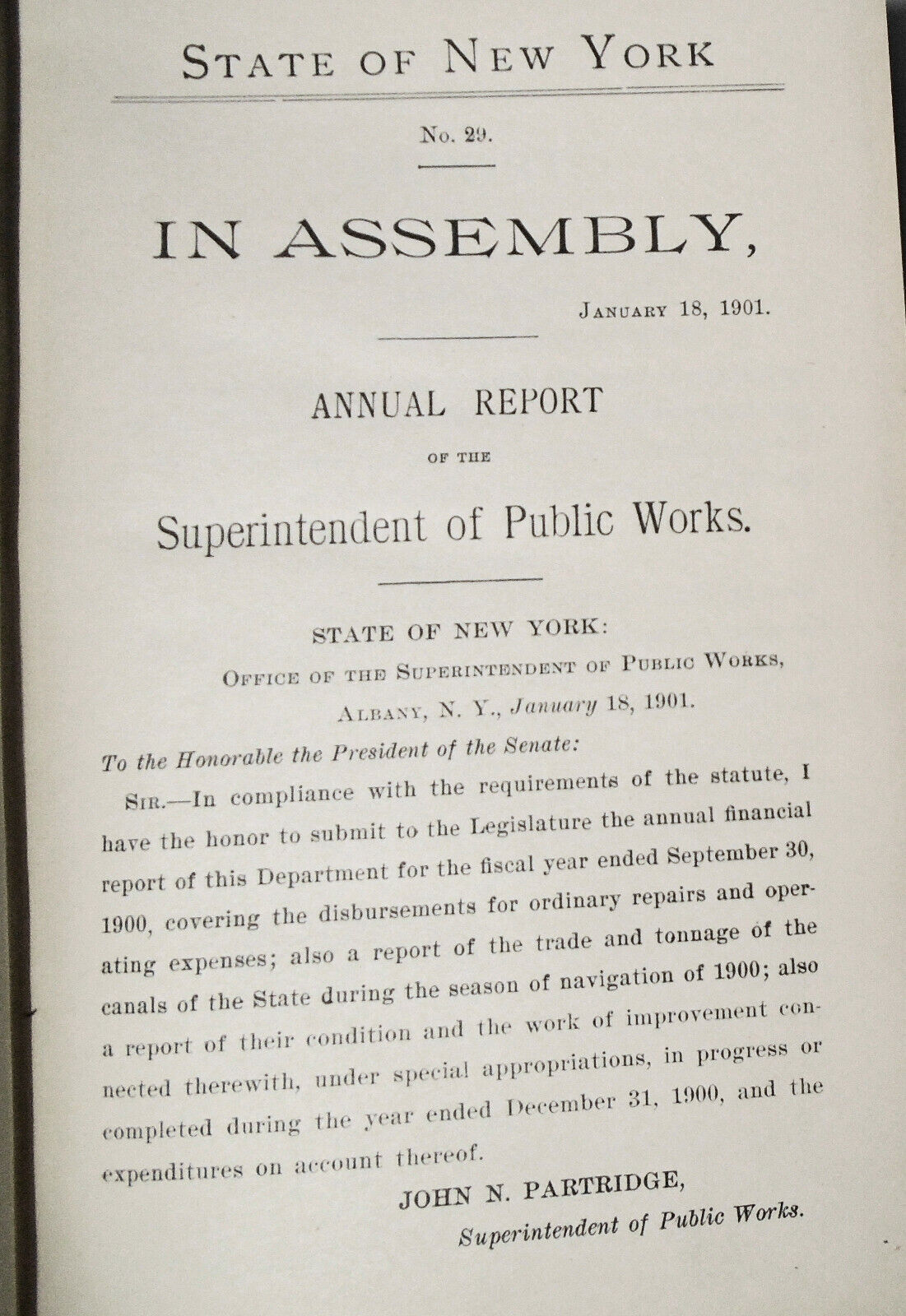Annual Report Of The Superintendent Of Public Works On Canals New York, for 1900