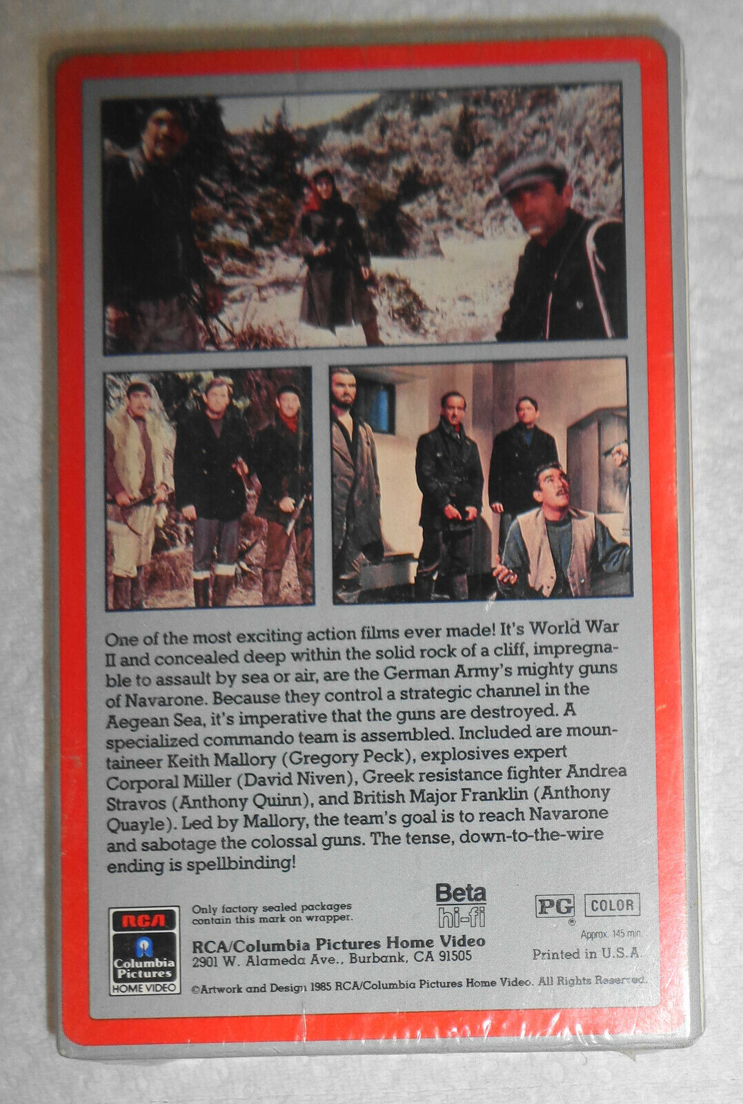 NEW!! The Guns of Navarone Betamax Beta tape - Brand new sealed in shrinkwrap
