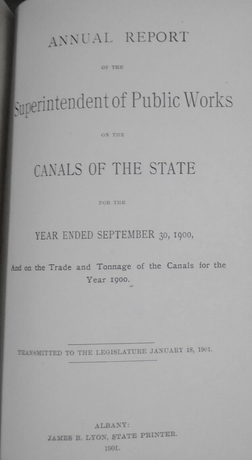 Annual Report Of The Superintendent Of Public Works On Canals New York, for 1900