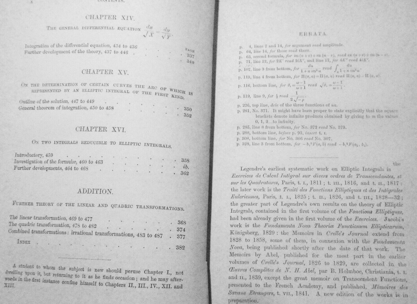 Elementary Treatise on Elliptic Functions, by Arthur Cayley. First edition. 1876