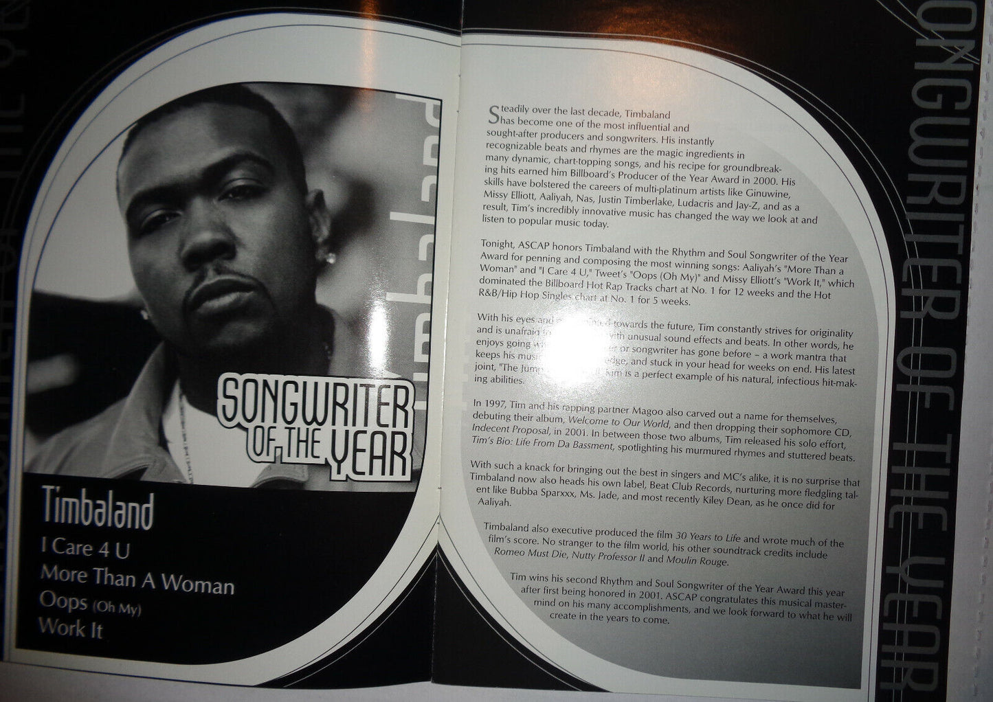ASCAP'S 16th Annual Rhythm Soul Music Awards 2003 -Souvenir Program & Invitation