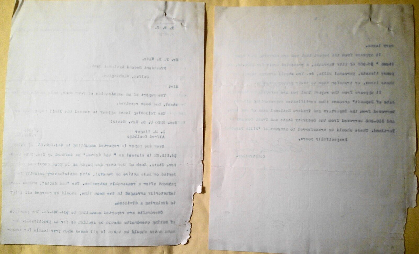 1890 Treasury Dept Comptroller of Currency Washington report of Bank Examination