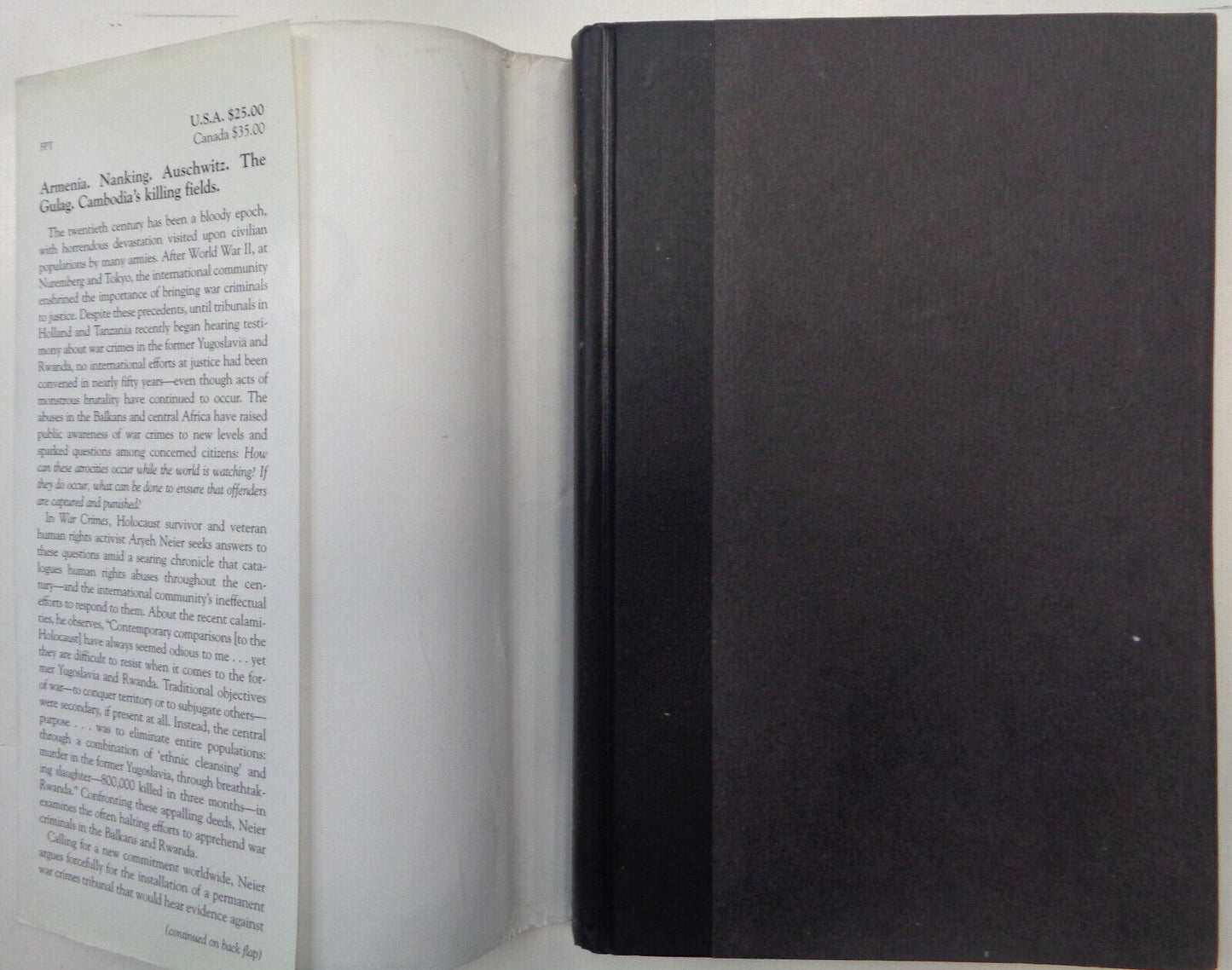 War Crimes : Brutality, Genocide, Terror .. by Aryeh Neier. SIGNED First Edition