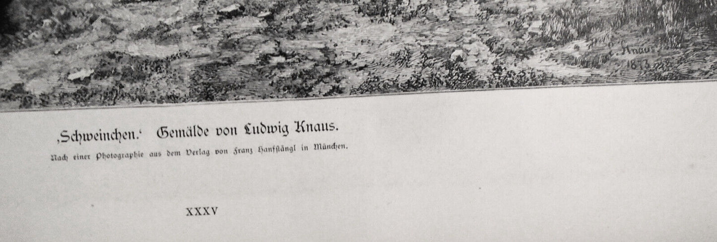 Schweinchen, Gemalde Von Ludwig Knaus -- 1882