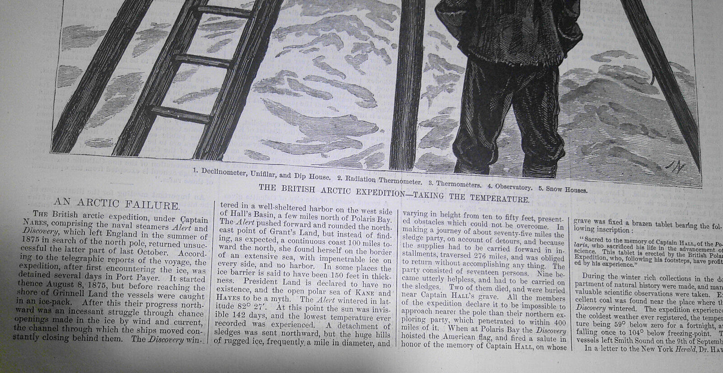The failed British Arctic Expedition - Harper's Weekly, Dec. 2, 1876 - 2 prints