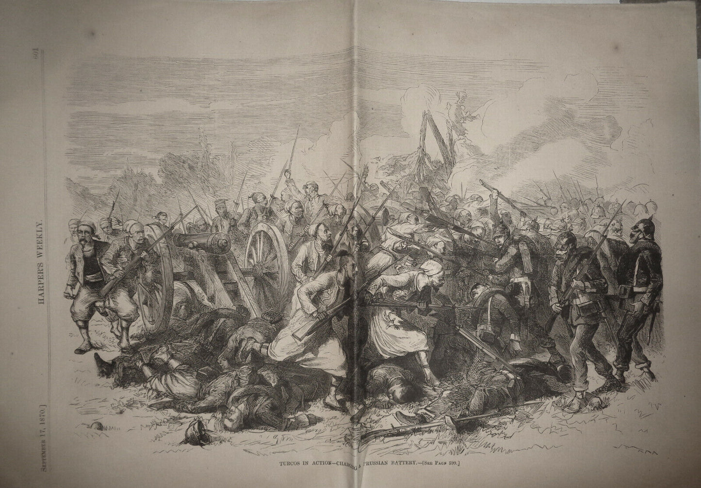 HARPER'S WEEKLY SEPTEMBER 17, 1870 - FORTIFICATIONS OF PARIS; PRUSSIANS; ICELAND