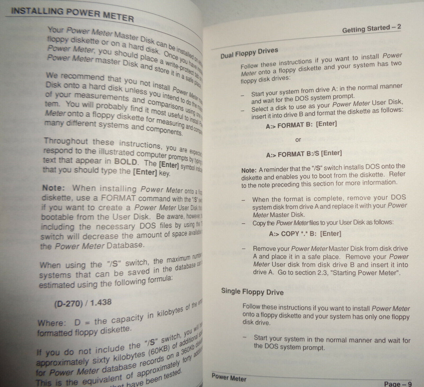Power Meter, by DiagSoft, 1990. PC performance measurement tool for IBM 5 1/4 in
