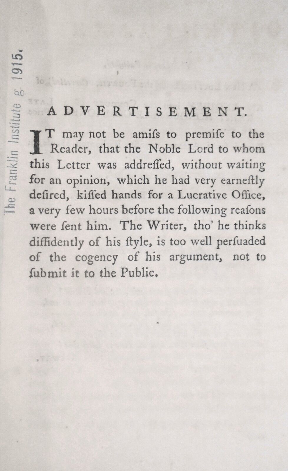 1766 Examination of the principles and boasted disinterestedness - Charles Lloyd