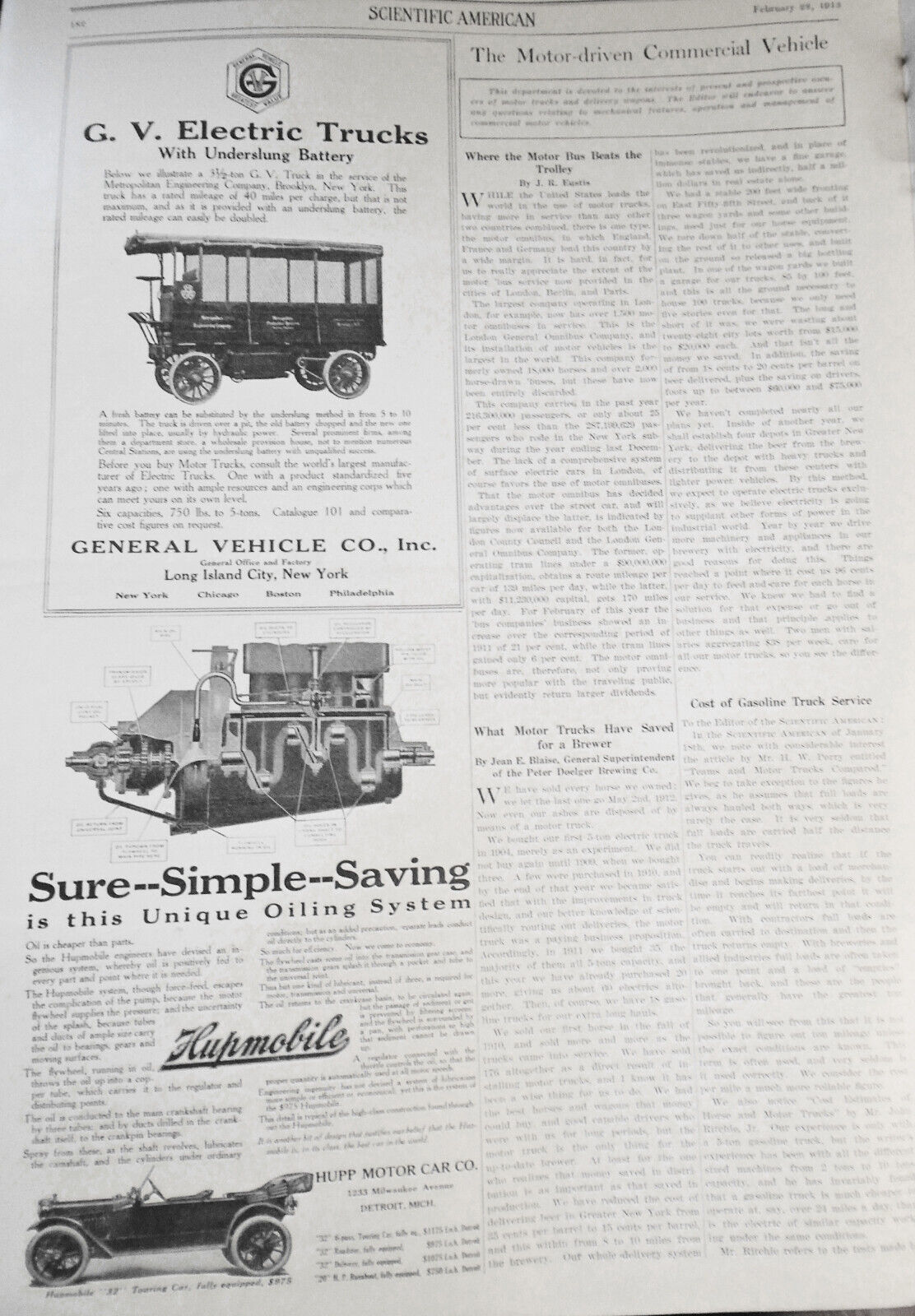 Scientific American - February 22, 1913 - Scott Expedition; Roosevelt ad; etc