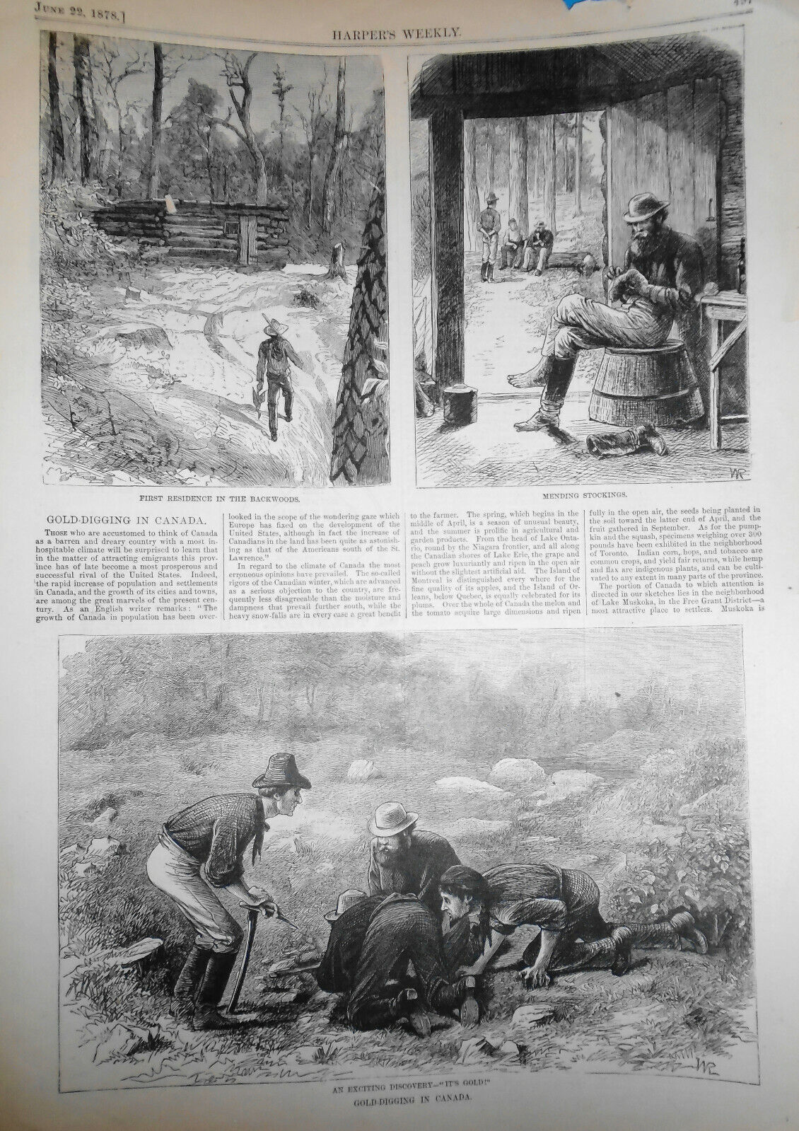 Gold-digging In Canada - June 22, 1878 - Harper's Weekly