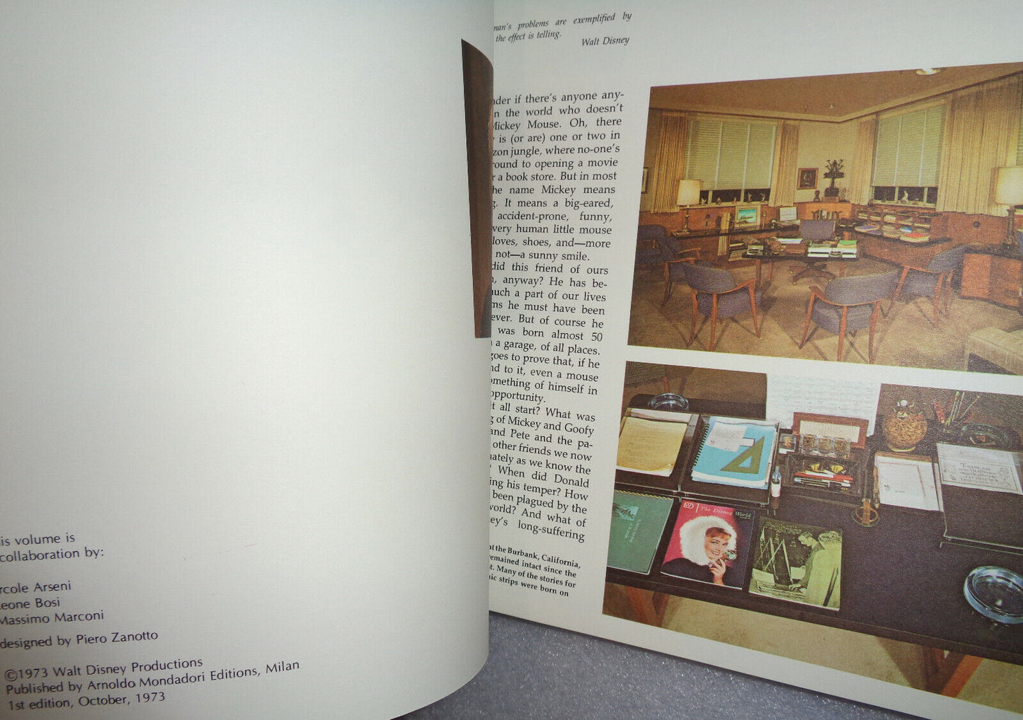 Walt Disney Magic Moments. First Edition, 1973. Hardcover