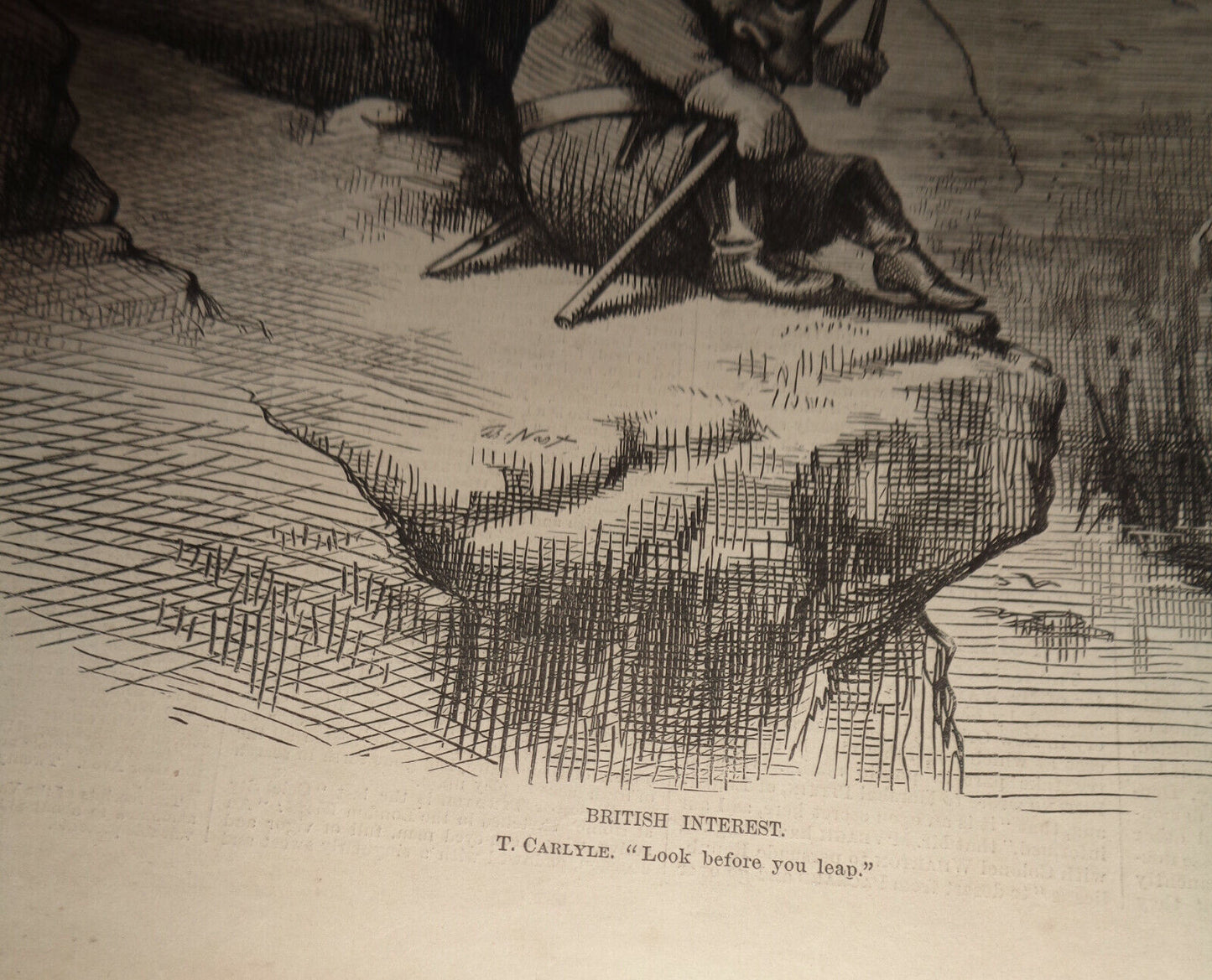 BRITISH INTEREST - Look Before You Leap - T Carlyle Harper's Weekly 1877 T. Nast