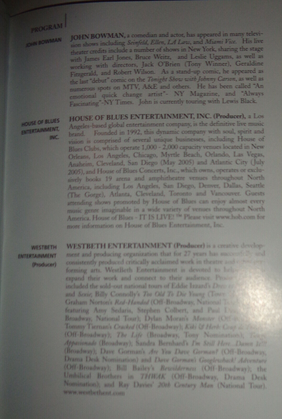 LEWIS BLACK, NOTHING'S SACRED - PLAYBILL - APRIL 22, 2005, Lincoln Center