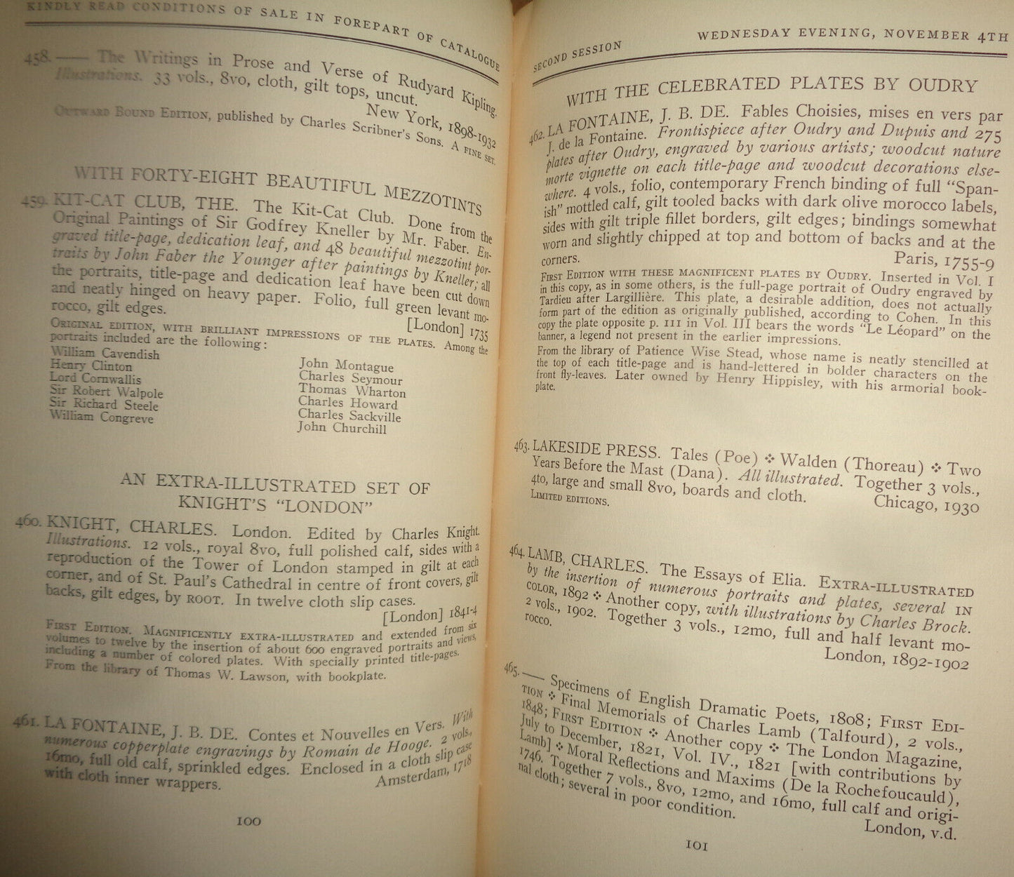 Colored plate books, first editions ..library of the late William B Gourley 1936