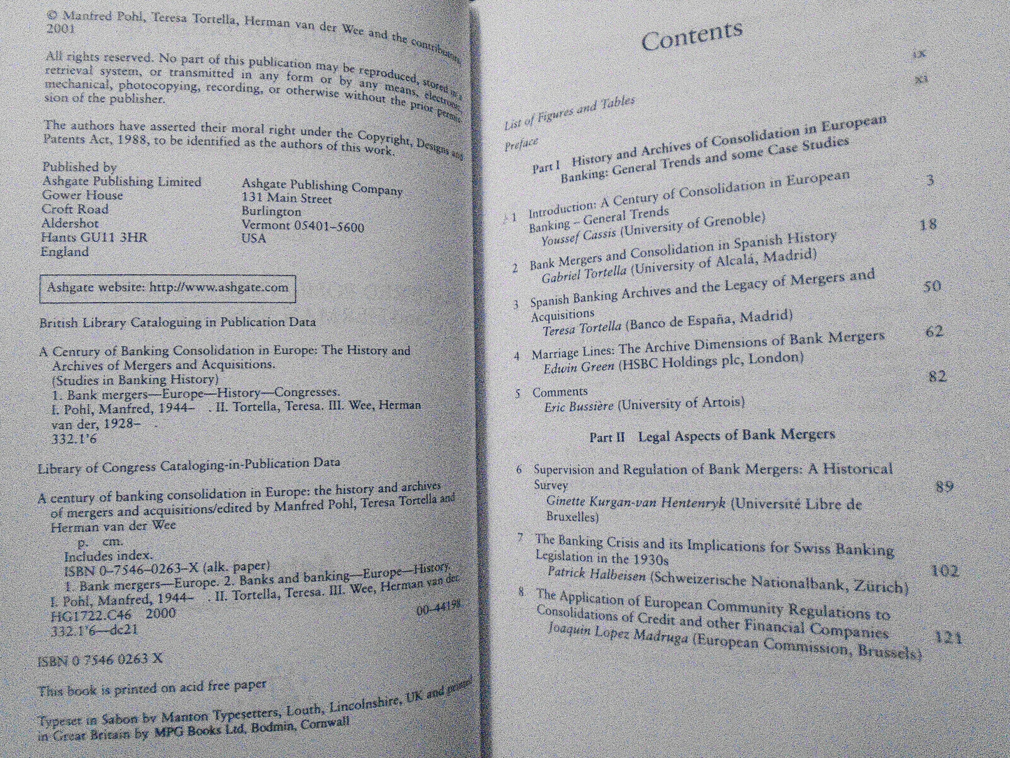 A Century of Banking Consolidation in Europe, by Manfred Pohl. Hardcover. 2001