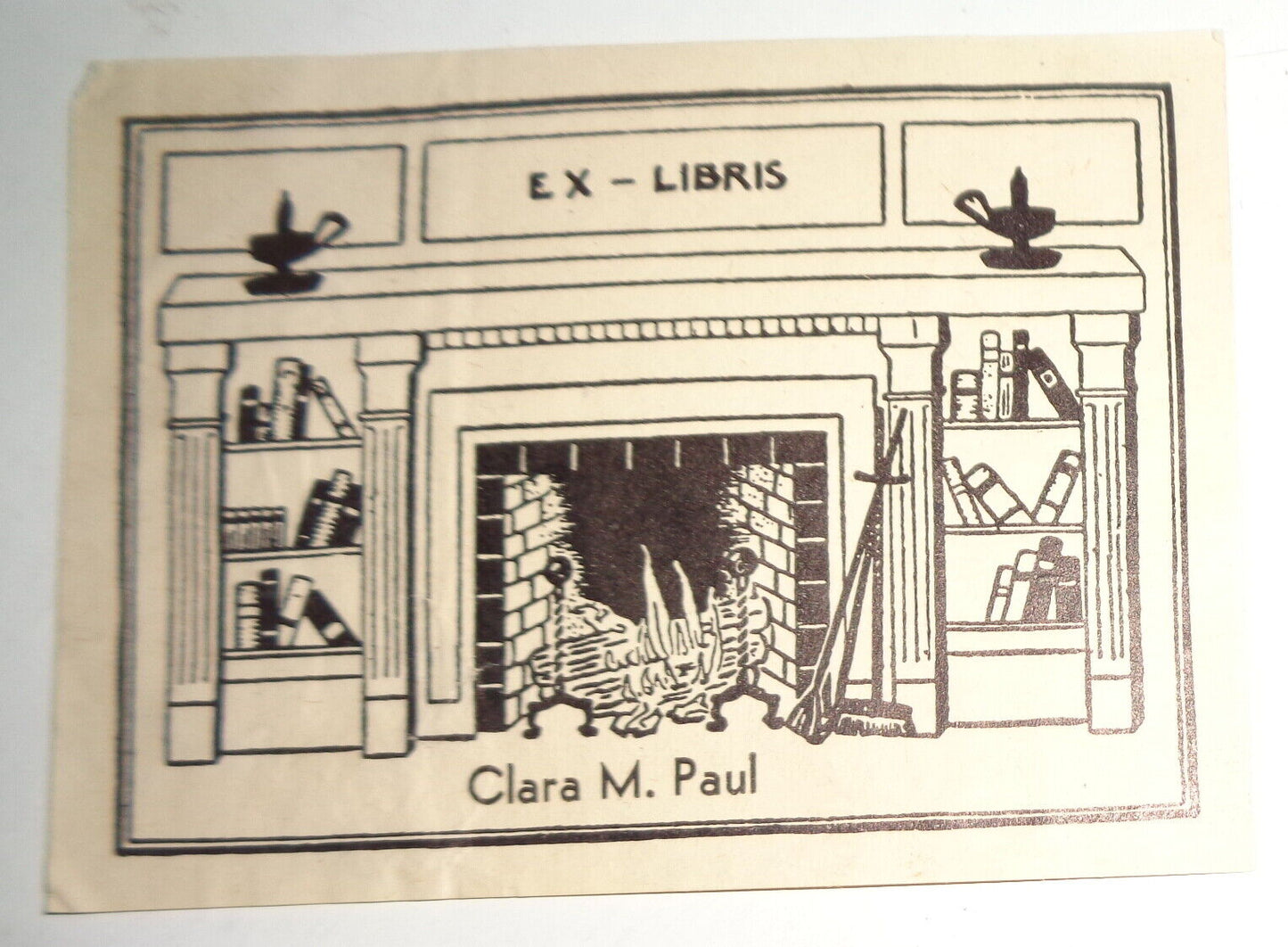 Clara M. Paul Ex Libris Bookplate - 1940's