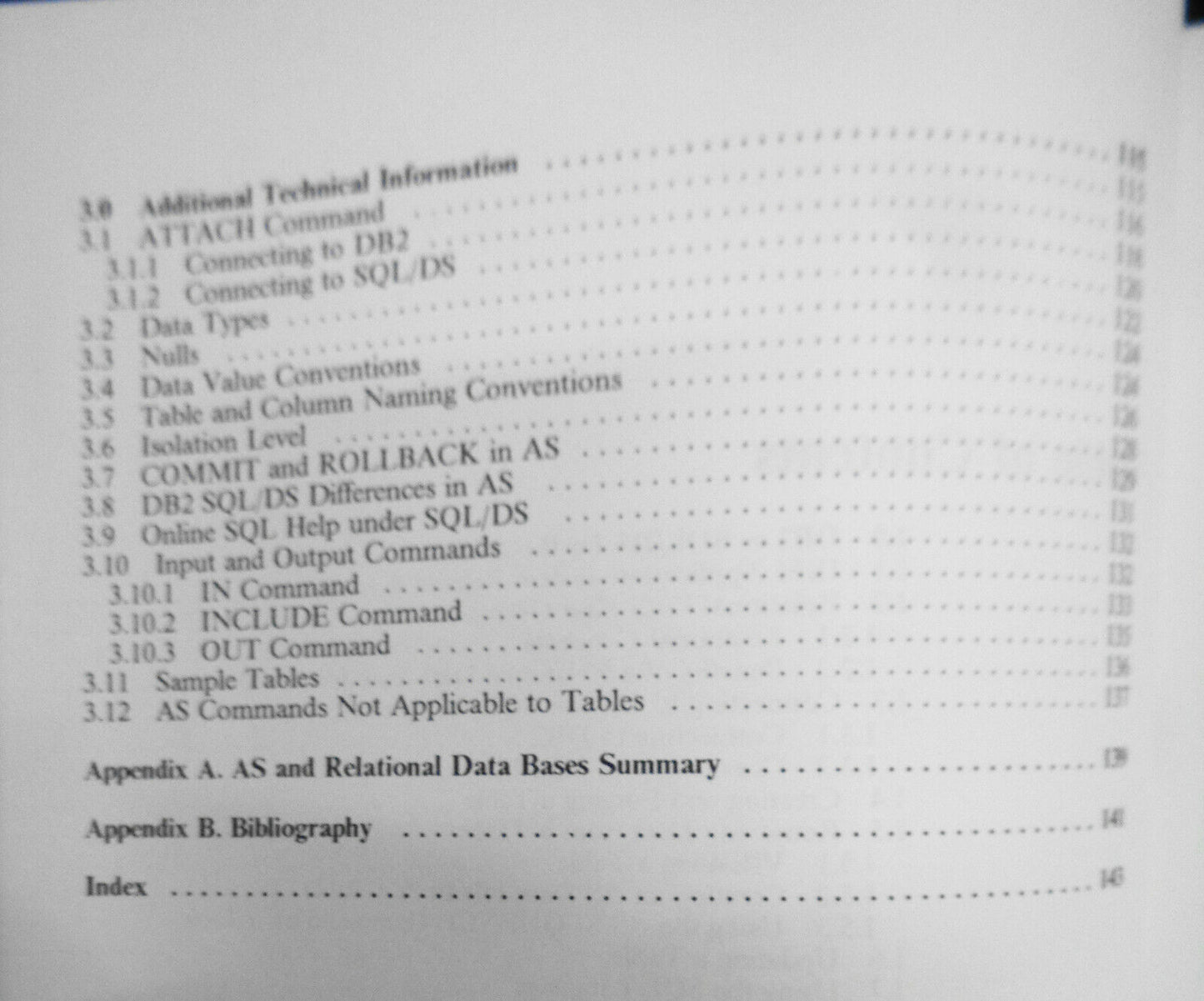 AS (Application System) and Relational Data Bases - IBM Technical Support Center