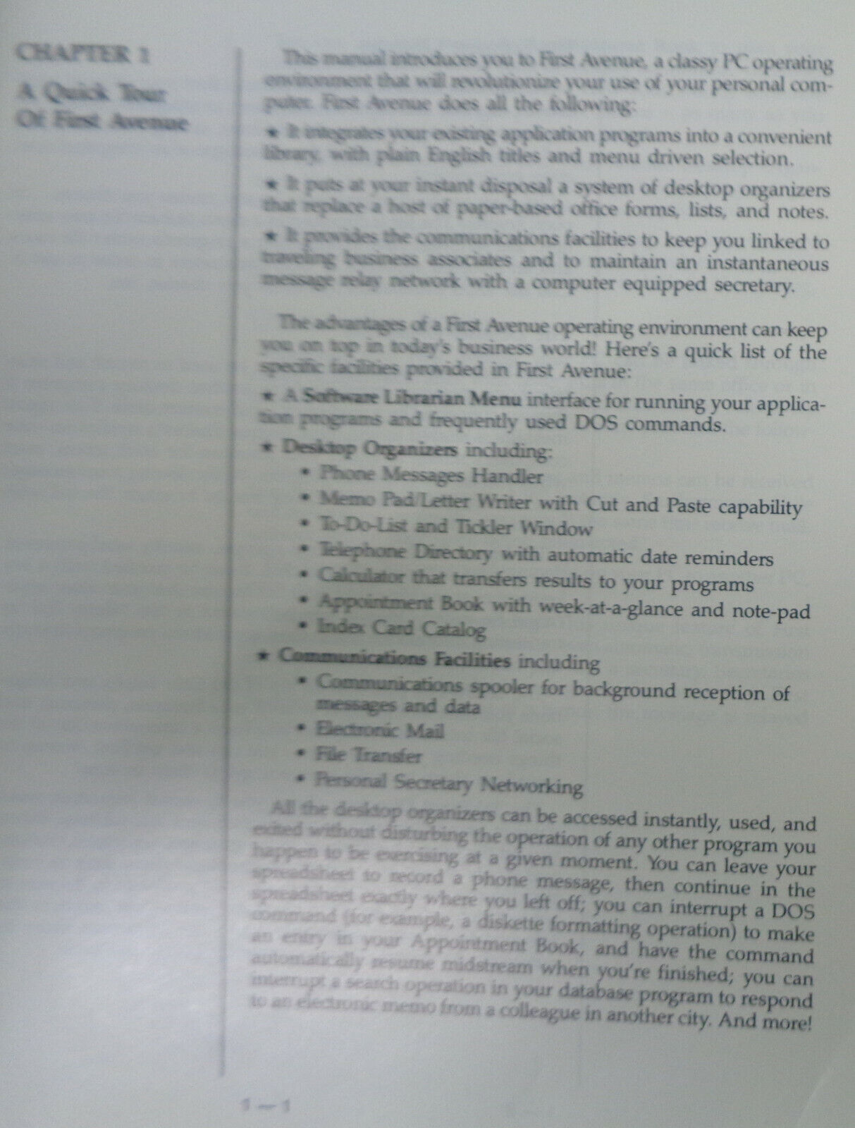 First Avenue - "the classy PC operating environment", by Canal Systems, 1986.