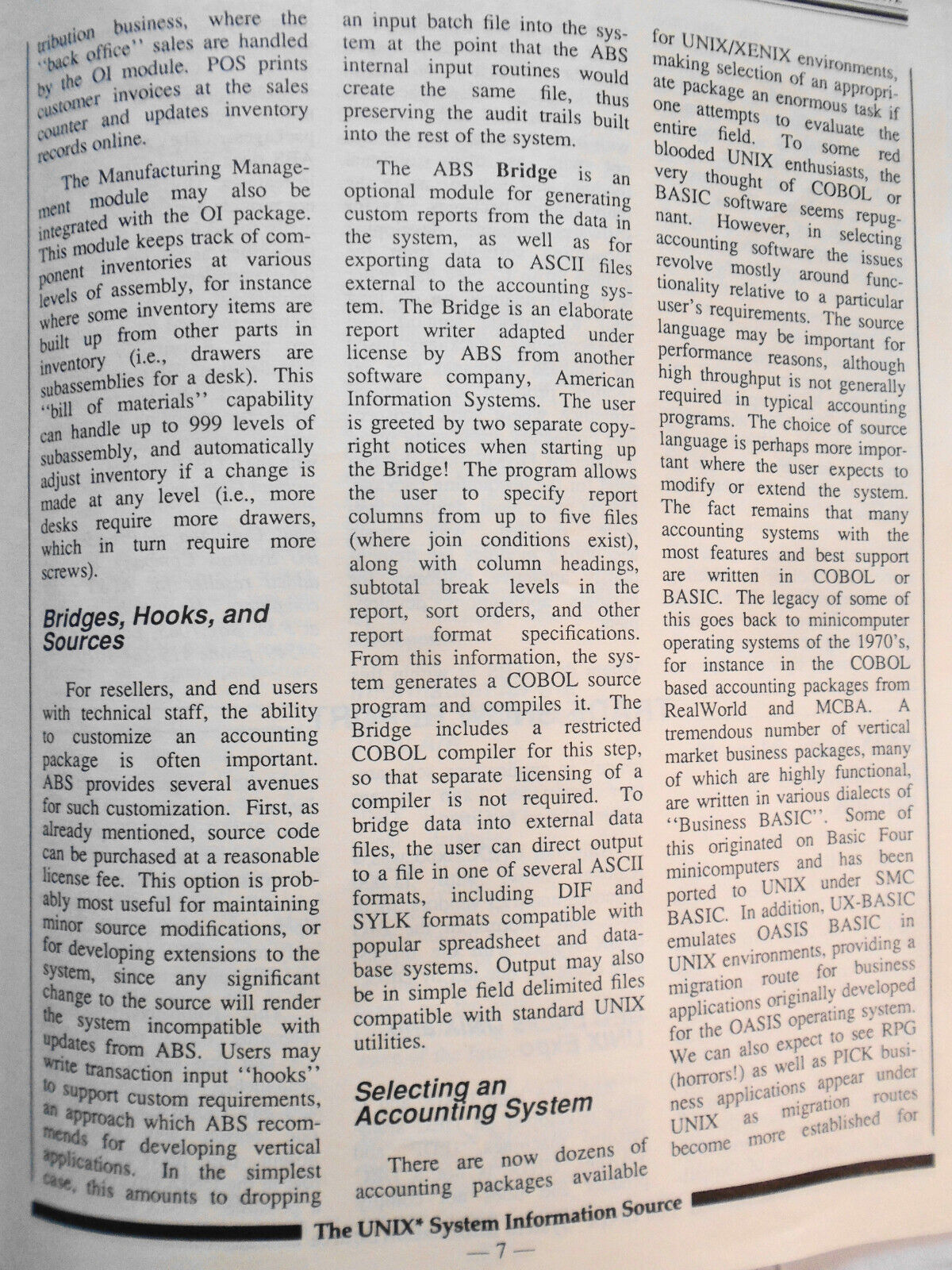 UNIQUE: The UNIX System Information Source, Vol. 4, No. 9, June 1987