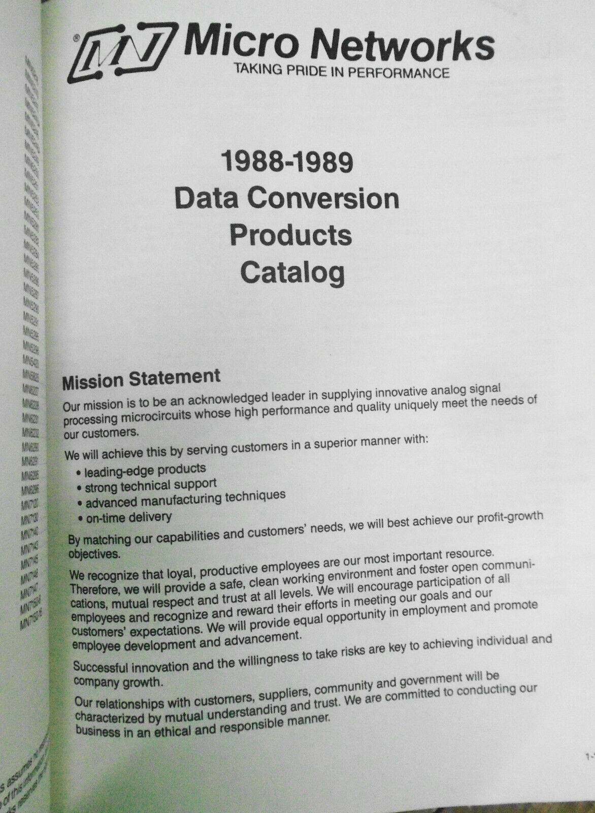 Micro Networks 1988-1989 Data conversion products catalog
