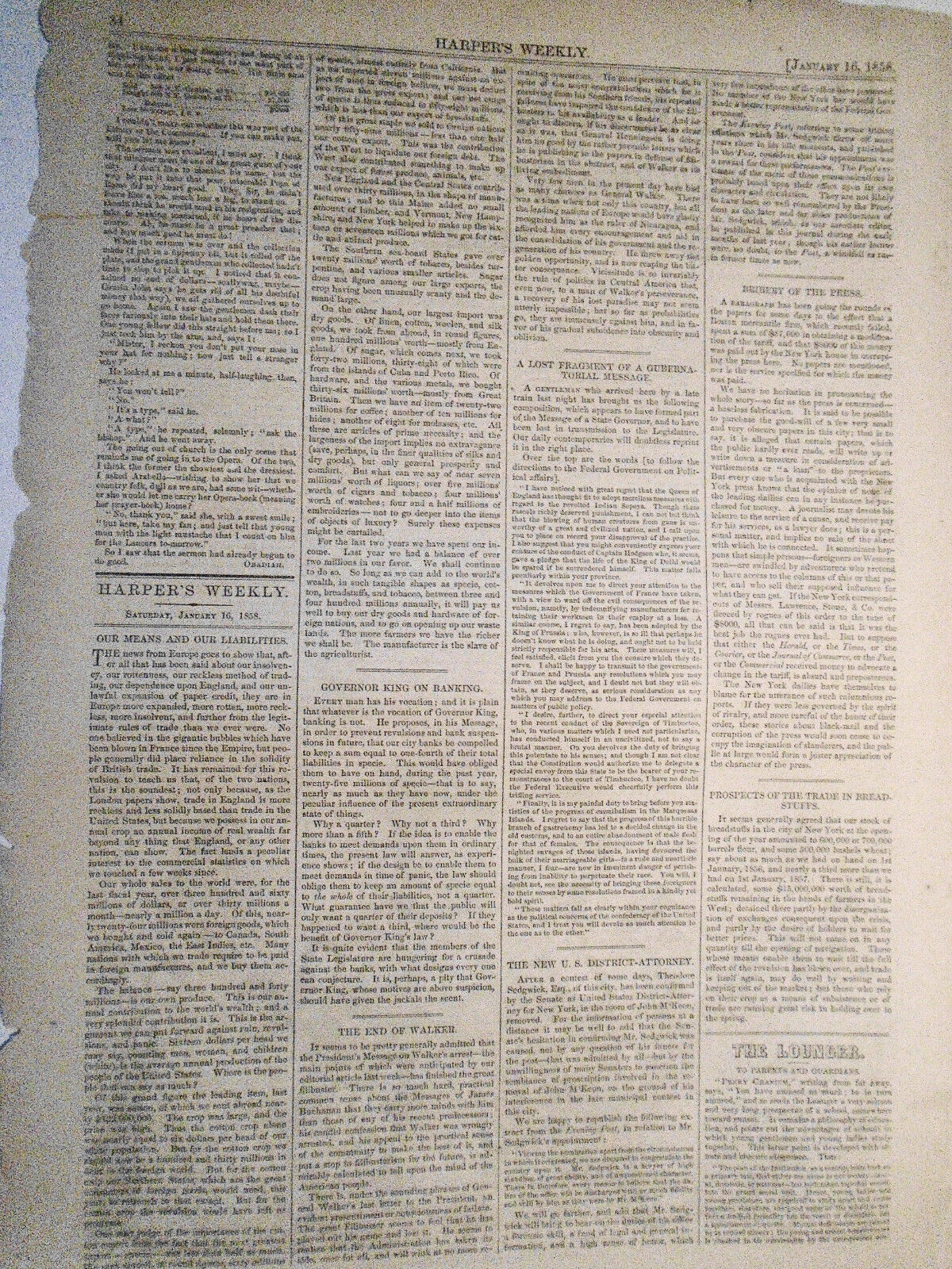 Coming Out of a Fashionable Church - Harper's Weekly, January 16, 1858 engraving