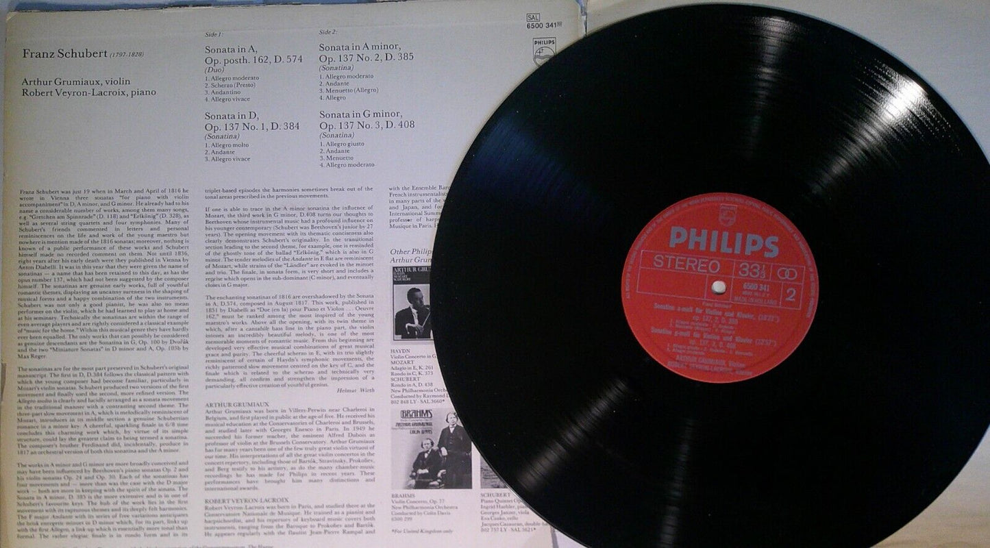 4 classical violin vinyl LPs lot : Arthur Grimiaux & Yehudi Menuhin
