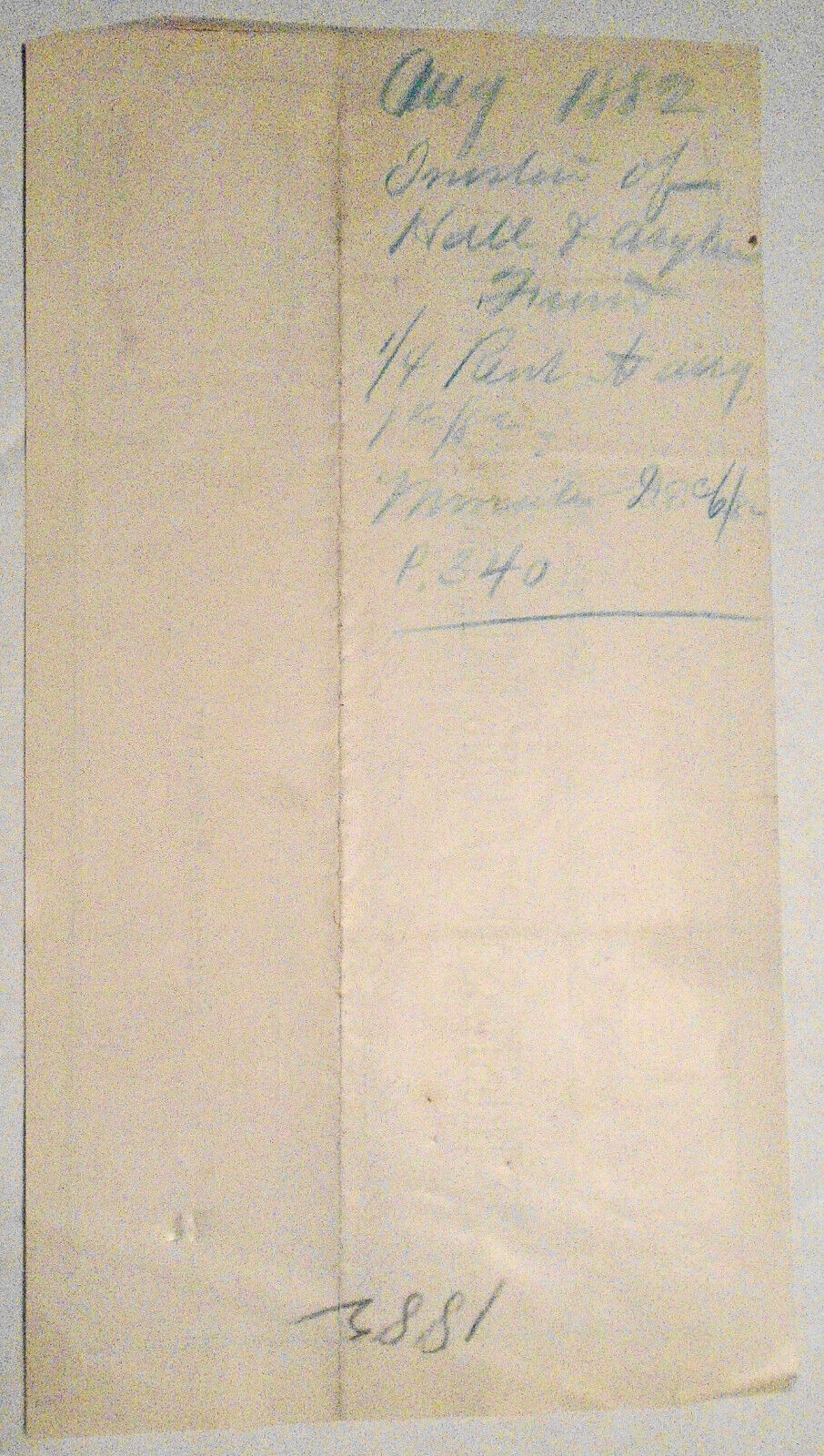 1882 Masonic Lodge Room rent receipt - Sagamore Lodge 371, New York
