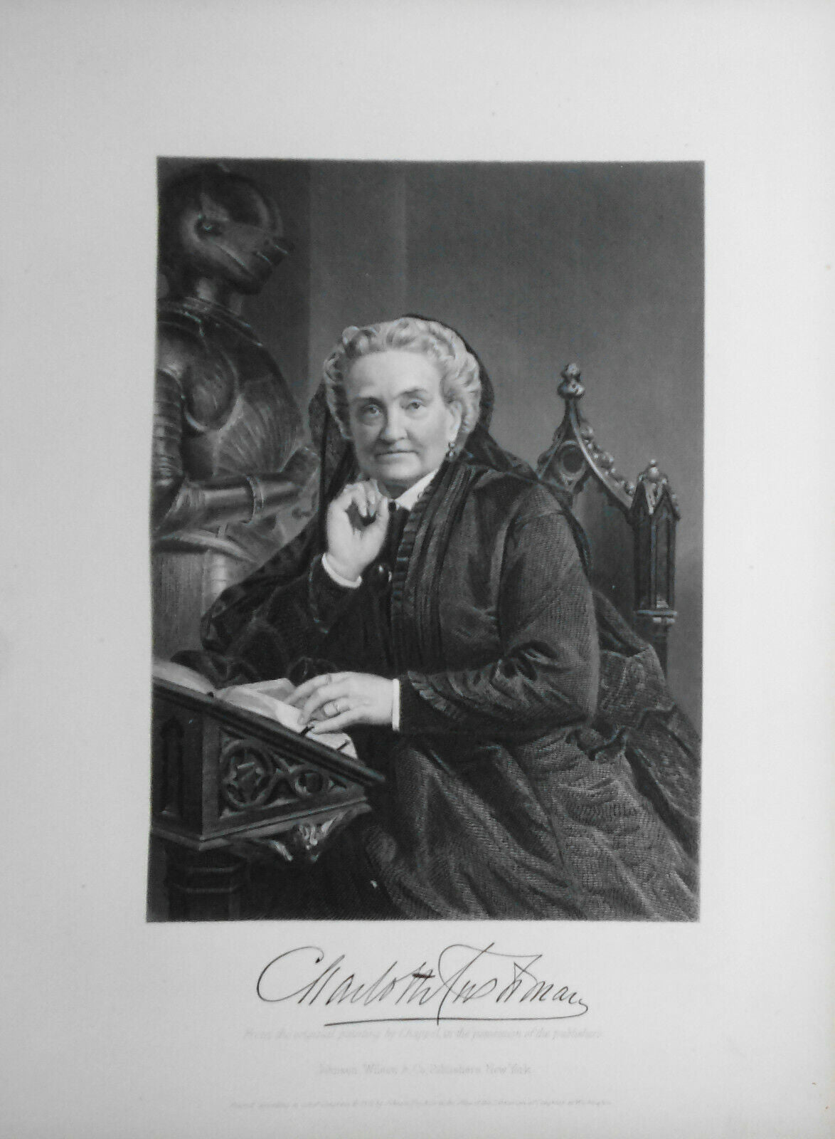 Charlotte Cushman - steel engraving - 1873 - Duyckinck Portrait Gallery