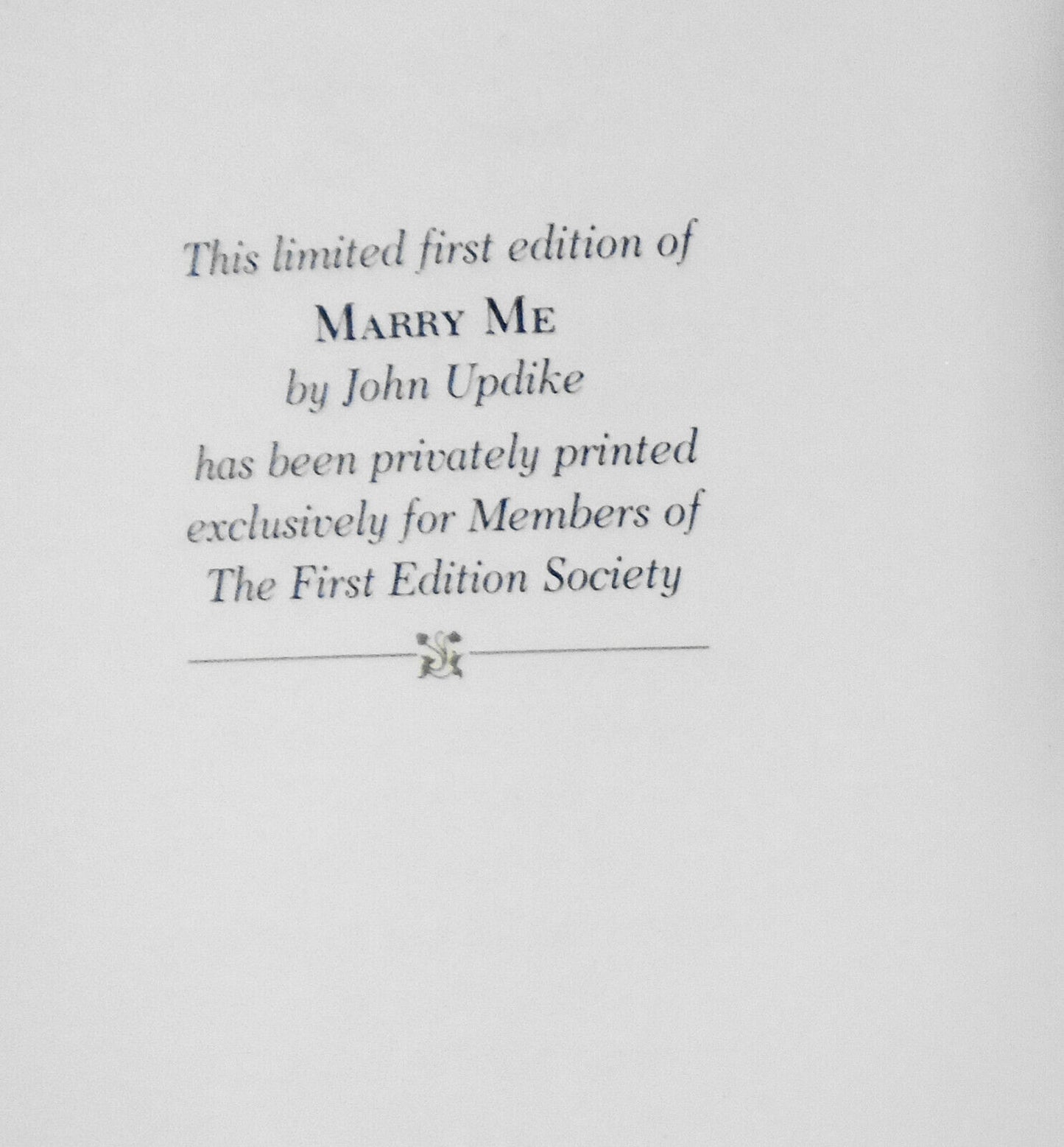 John Updike ~ Franklin Library ~ Marry Me ~1st Edition 1976 ~ Leather ~