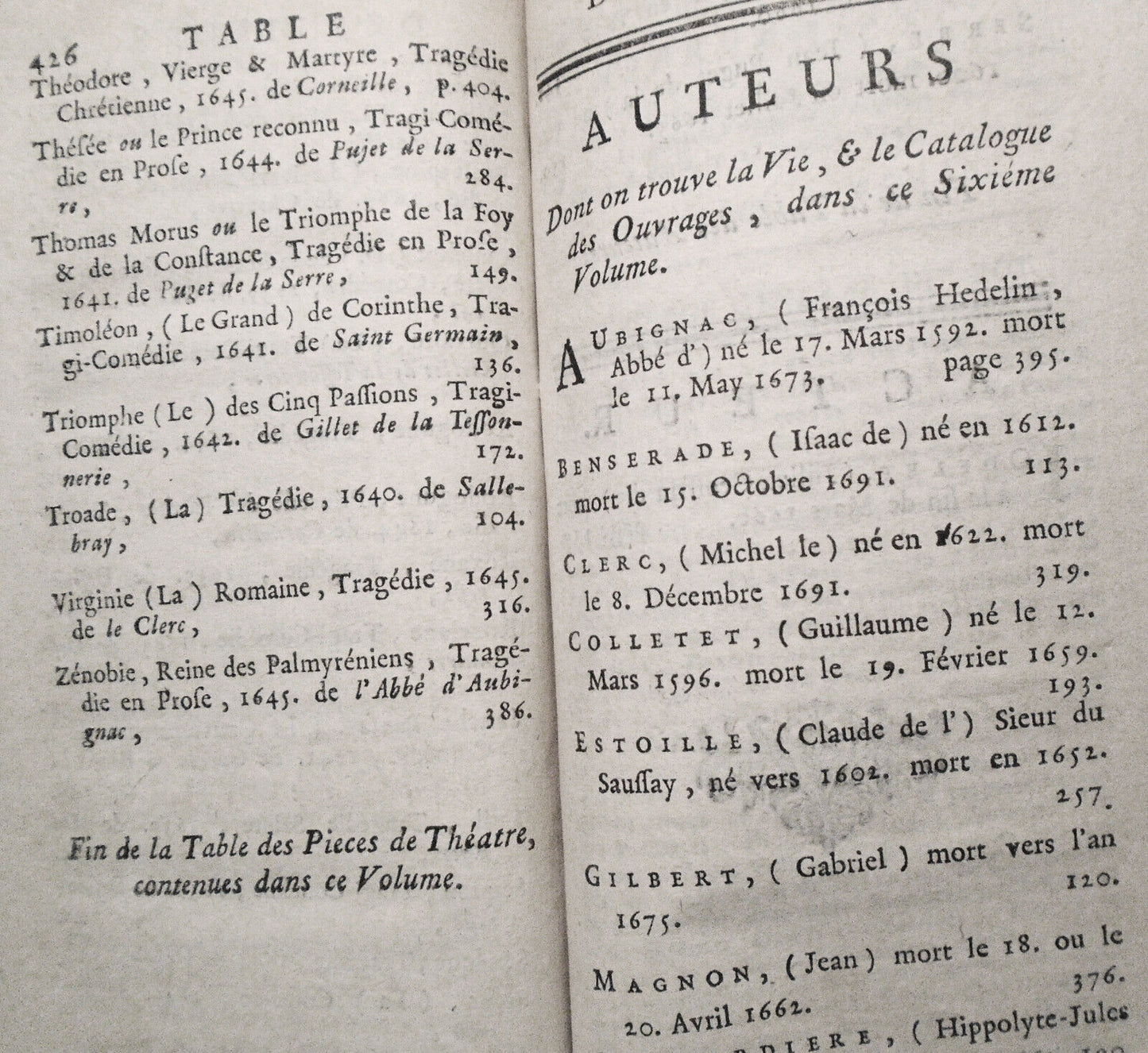 1746 Histoire Du Theatre Francois Tome 6. Corneille, Gilbert, Scudery, et al.
