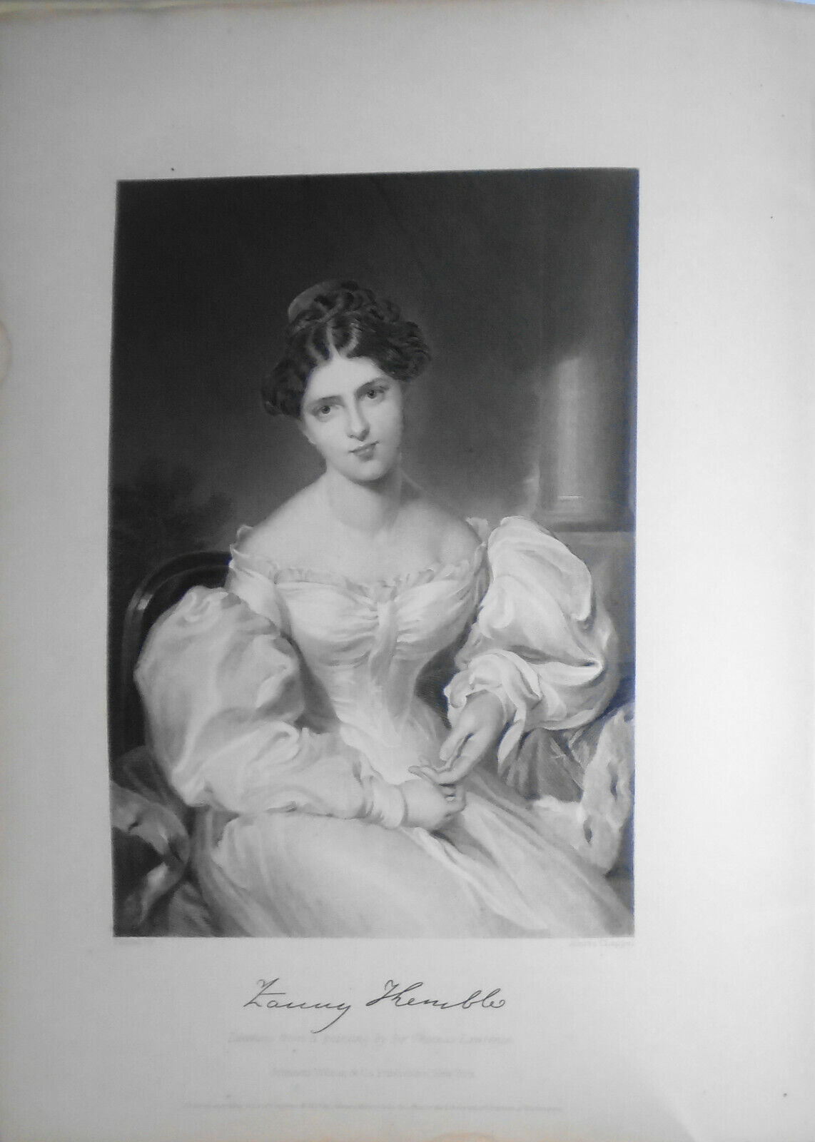 Fanny Kemble - steel engraving - 1873 - Duyckinck Portrait Gallery