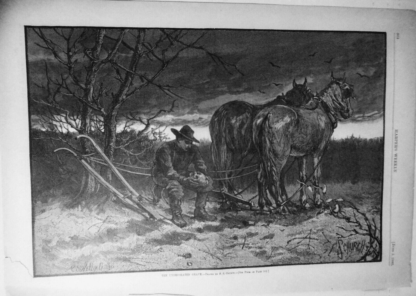 The Undecorated Grave, by F. S. Church - Harper's Weekly, June 5, 1880 original
