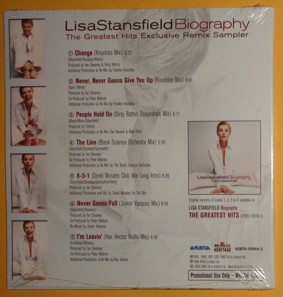 Lisa Stansfield - Biography (Greatest Hits - Remix Sampler) (CD, Comp, Promo)