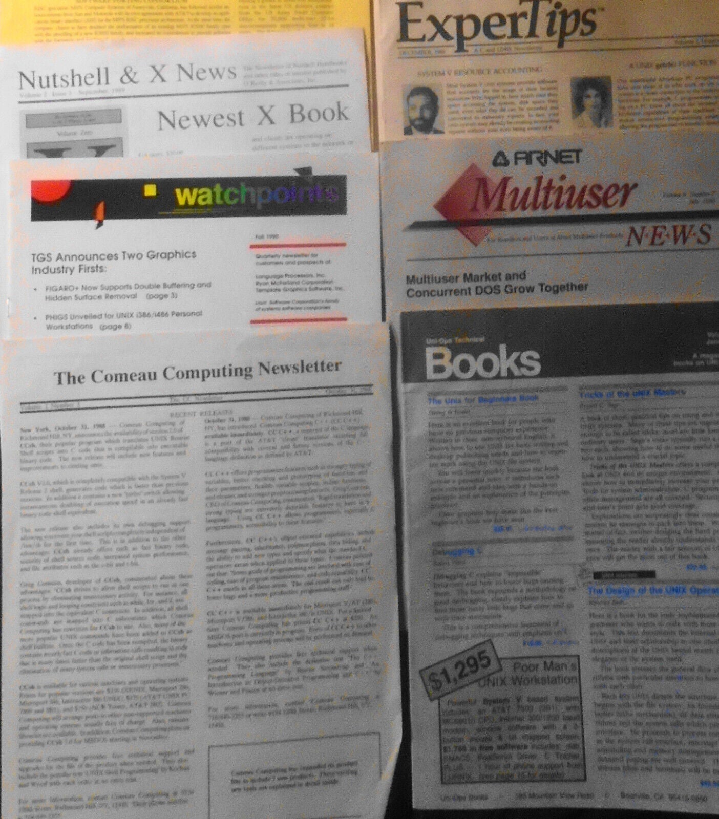 13 vintage UNIX newsletters lot - 1980s