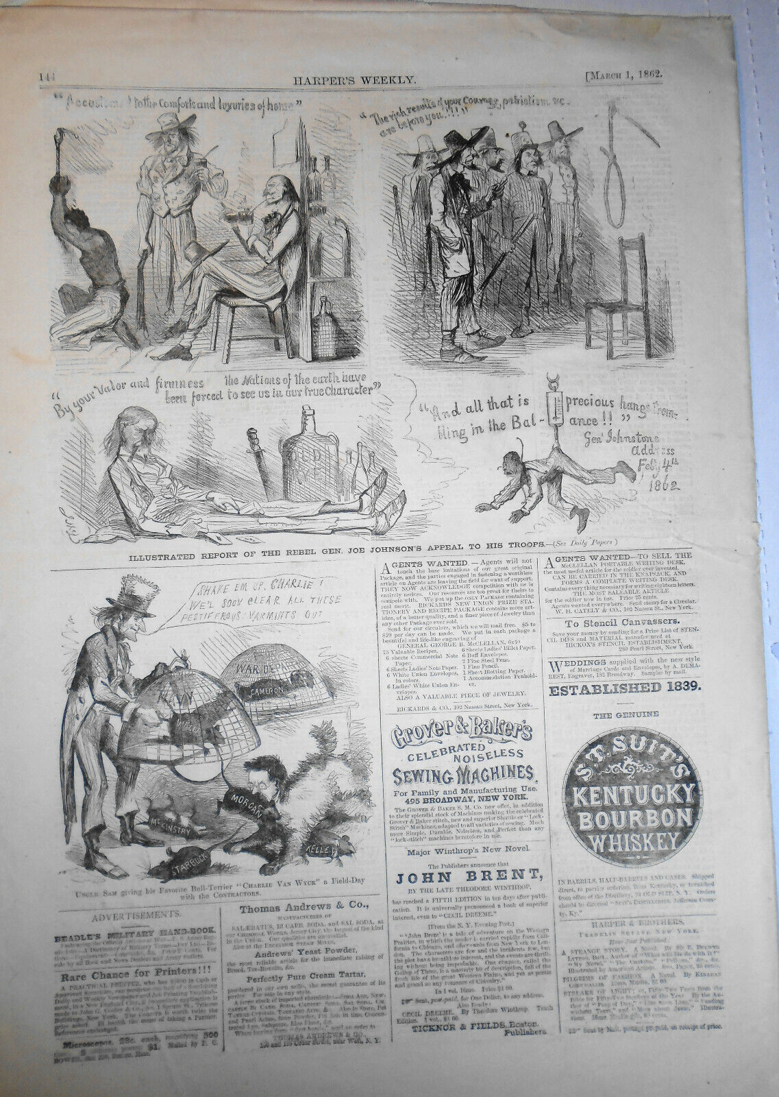 Harper's Weekly - Original Complete Issue - March 1, 1862 - Civil War