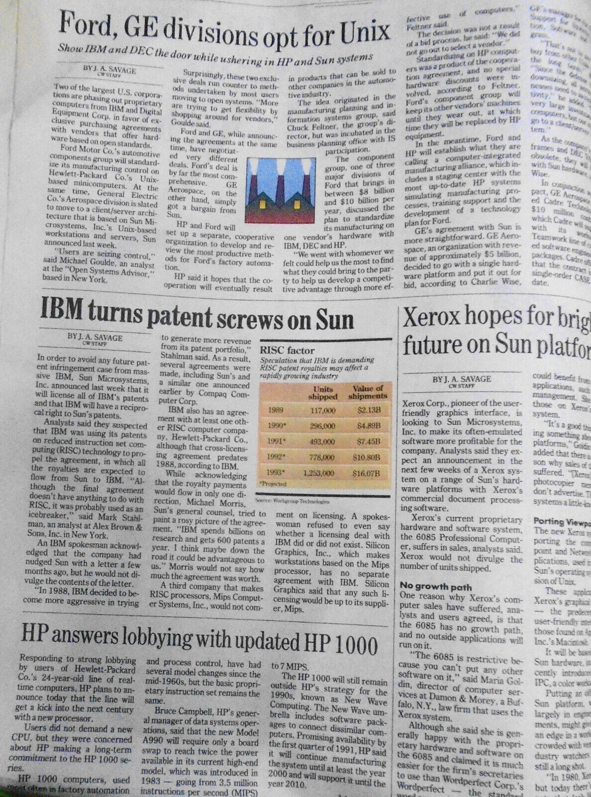 Computerworld Magazine, August 20, 1990 - IBM 3090; Ford & GE opt for UNIX, etc
