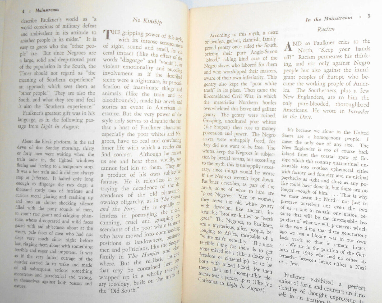 Mainstream, August 1962 - William Faulkner the man and the myths - S Finkelstein
