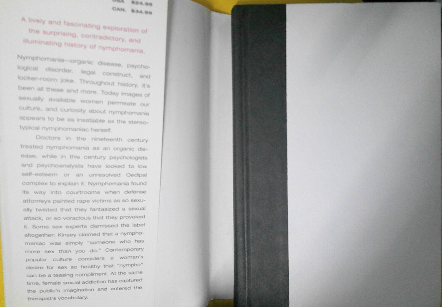 Nymphomania: a history by Carol Groneman. SIGNED First edition Hardcover/DJ 2000
