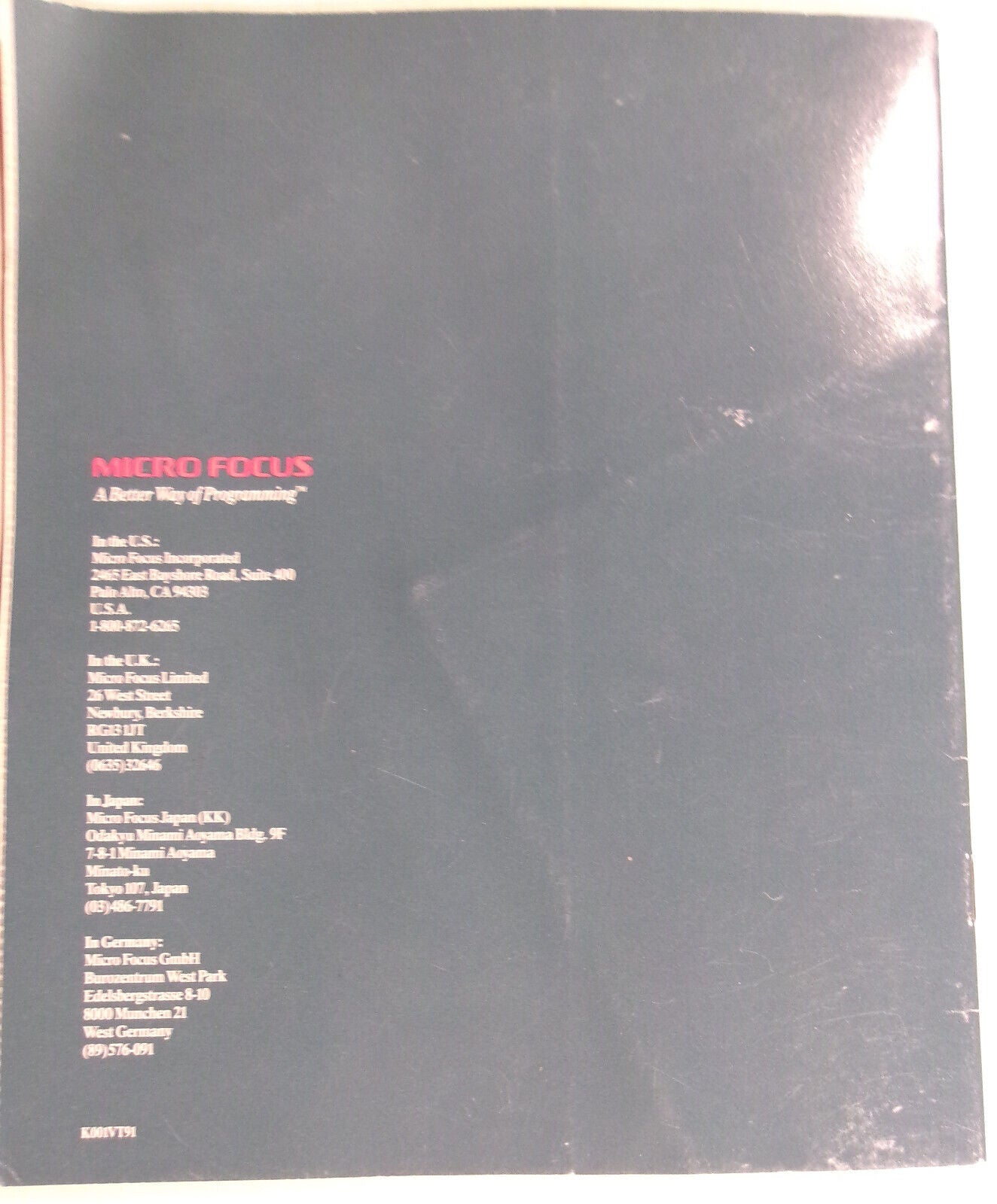 Catalog of Add-on Products for Micro Focus COBOL/2 - 1989