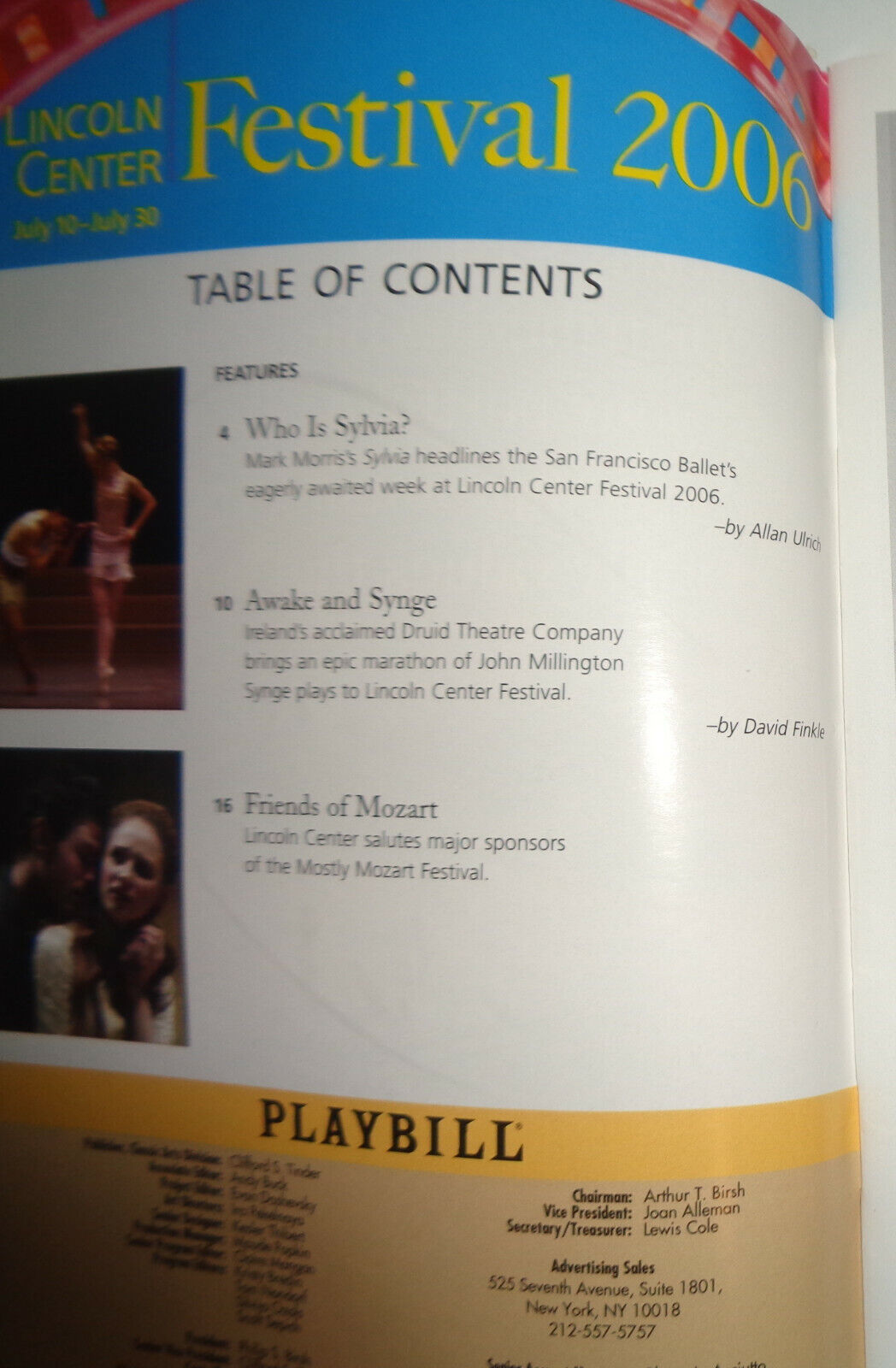 BILL T. JONES / ARNIE ZANE DANCE COMPANY : BLIND DATE - PLAYBILL - JULY 2006